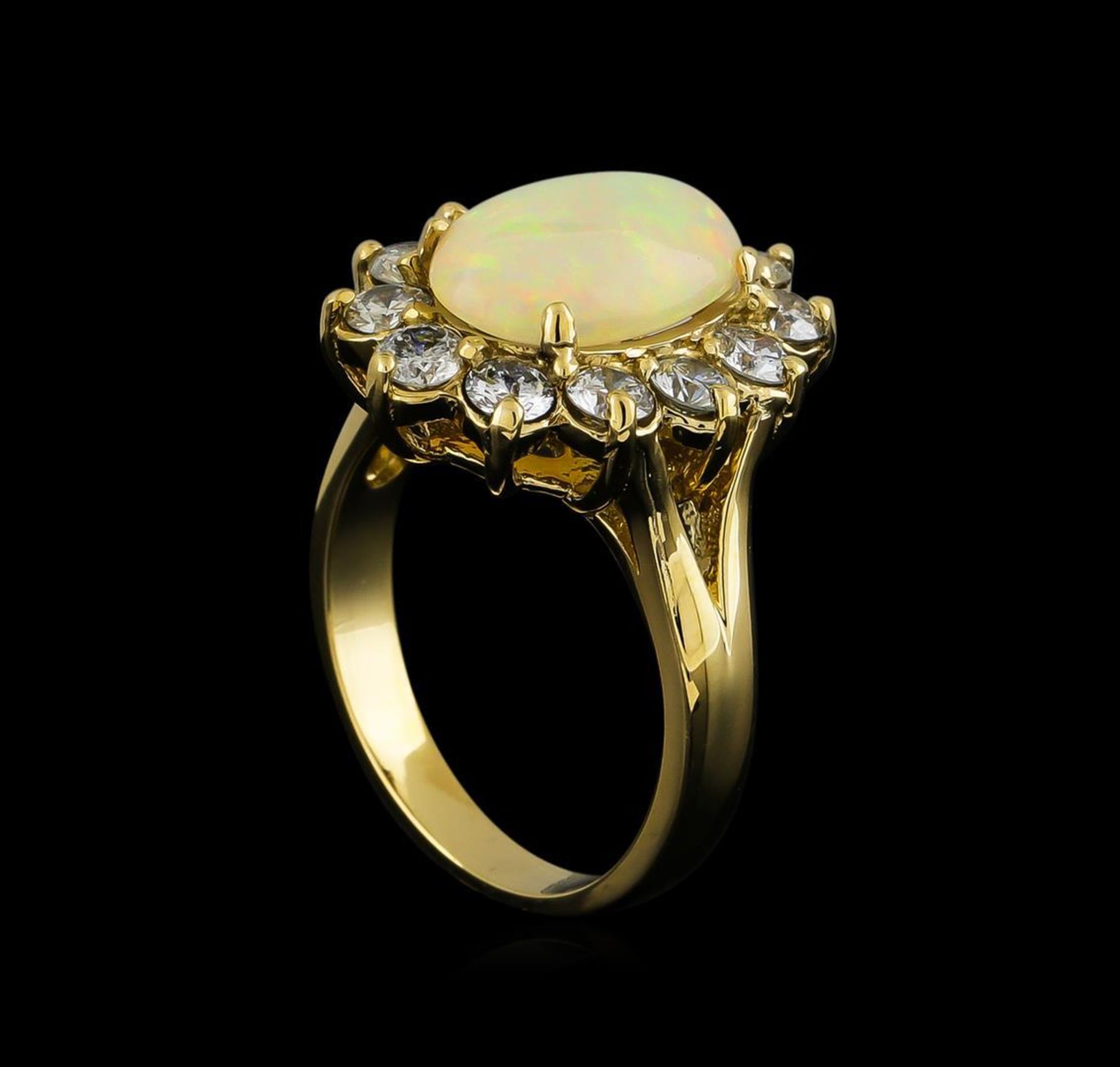 2.56 ctw Opal and Diamond Ring - 14KT Yellow Gold - Image 4 of 5