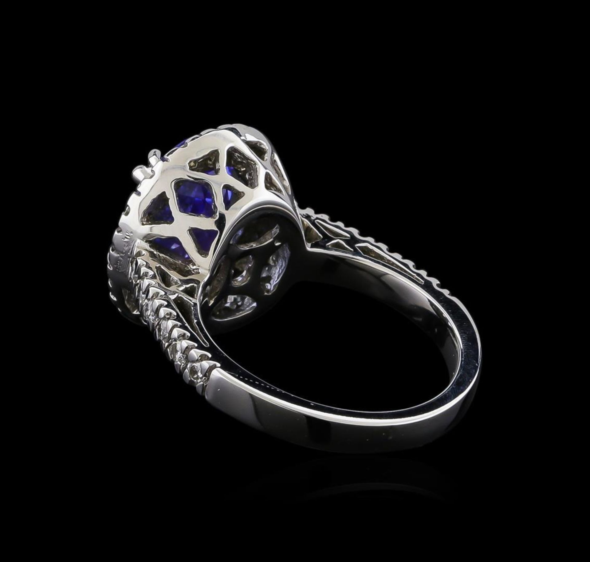 4.18 ctw Tanzanite and Diamond Ring - 14KT White Gold - Image 3 of 5