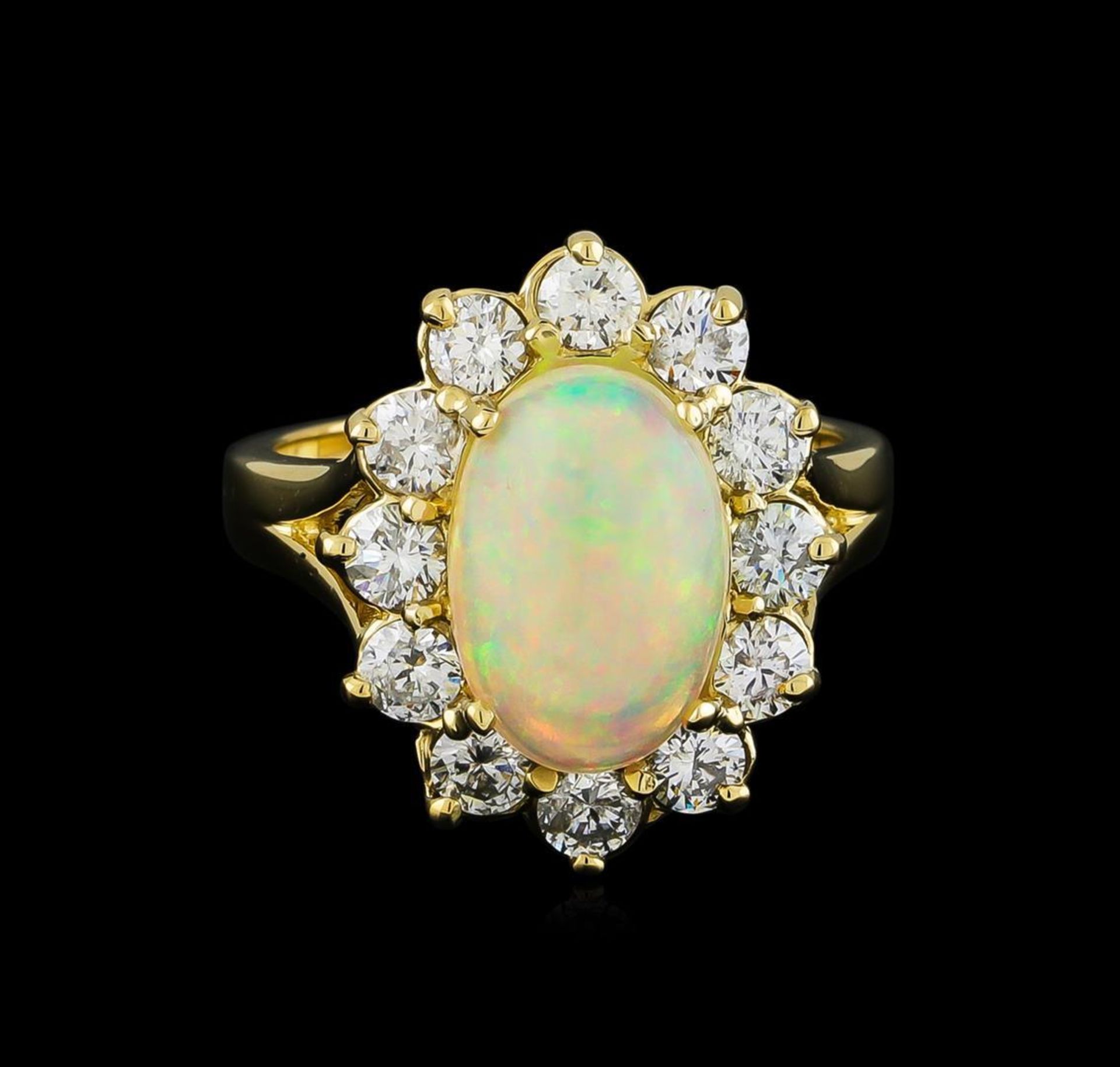 2.56 ctw Opal and Diamond Ring - 14KT Yellow Gold - Image 2 of 5