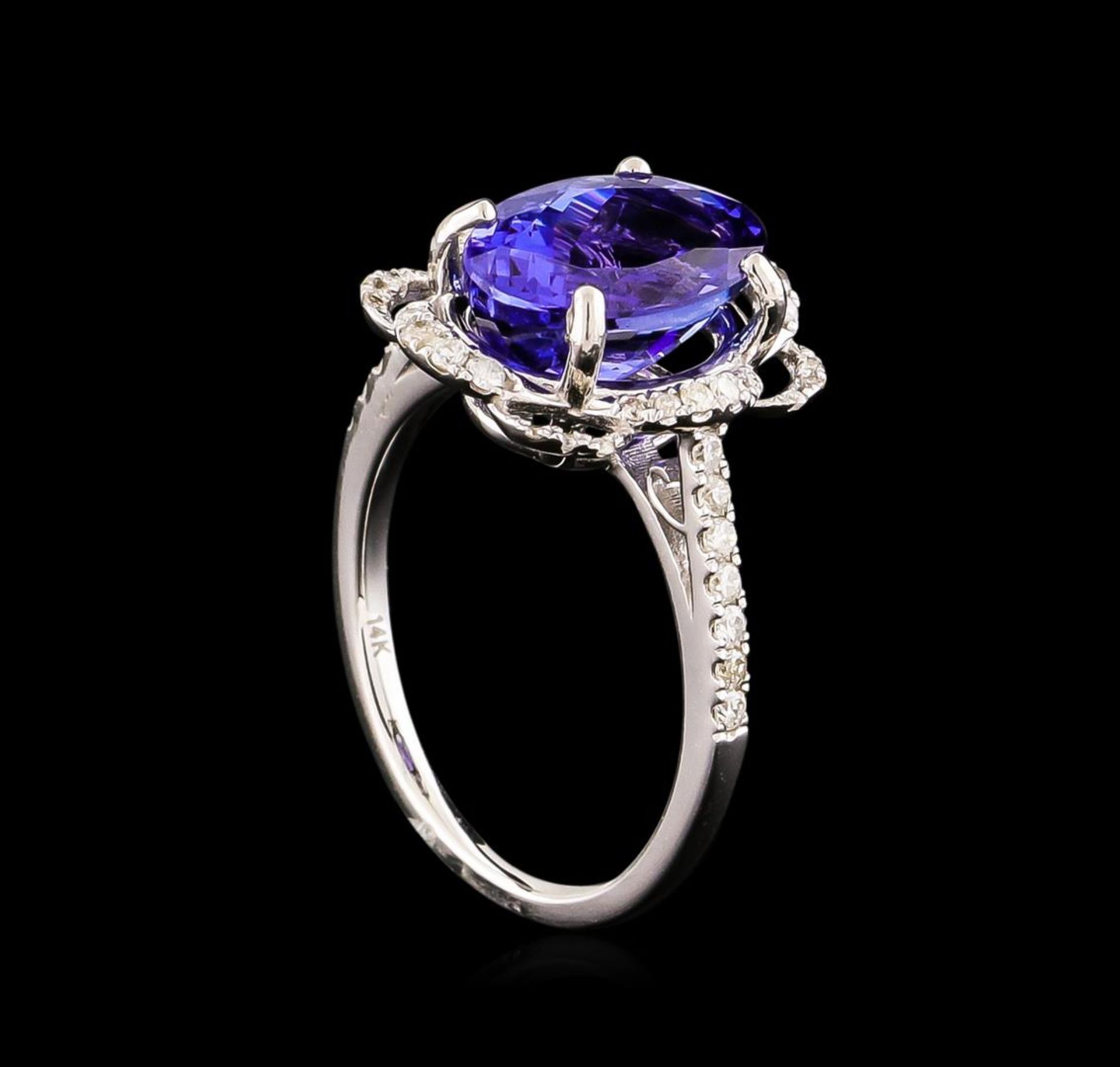 14KT White Gold 3.09 ctw Tanzanite and Diamond Ring - Image 4 of 5