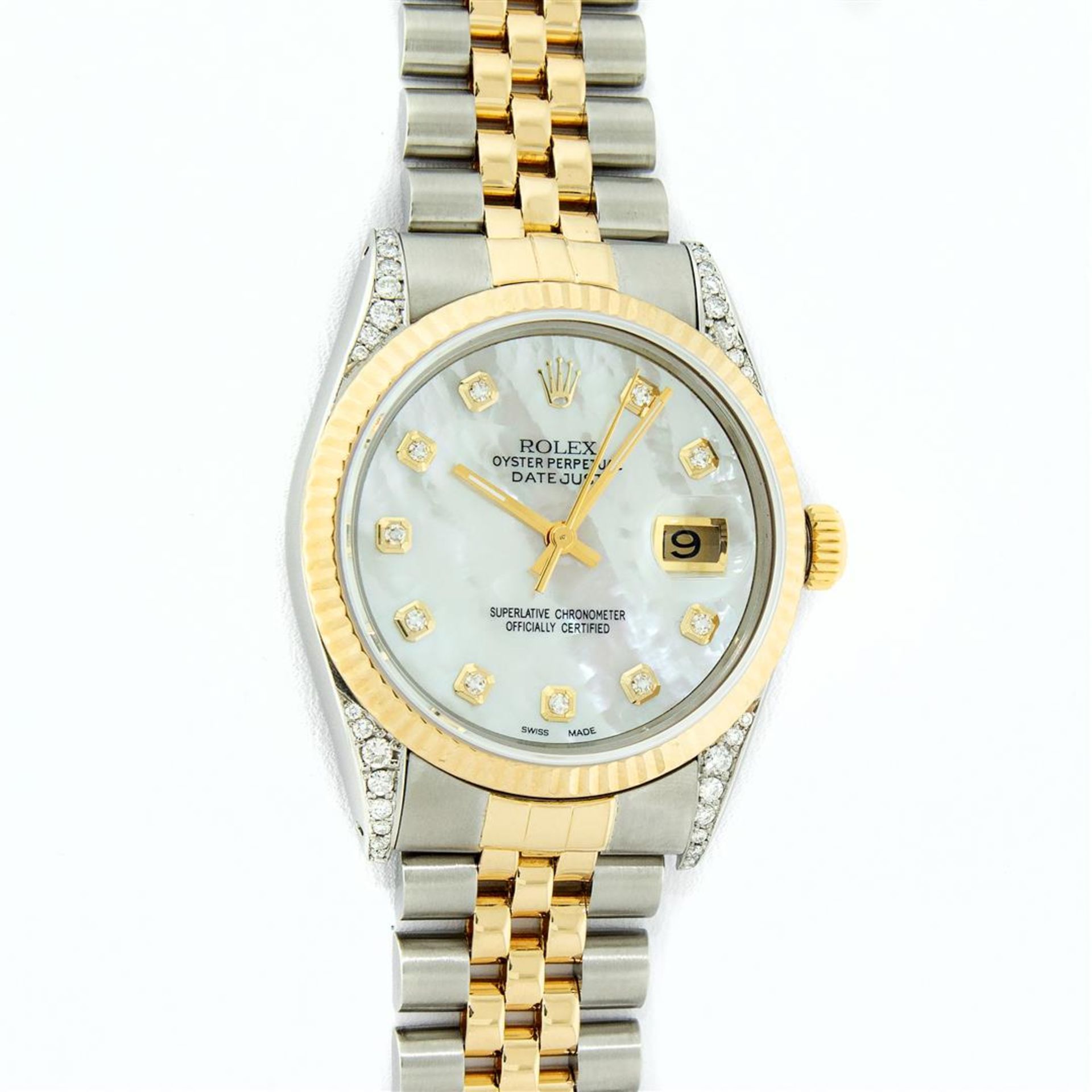 Rolex Mens 2 Tone MOP Diamond Lugs 36MM Datejust Wristwatch - Image 2 of 9