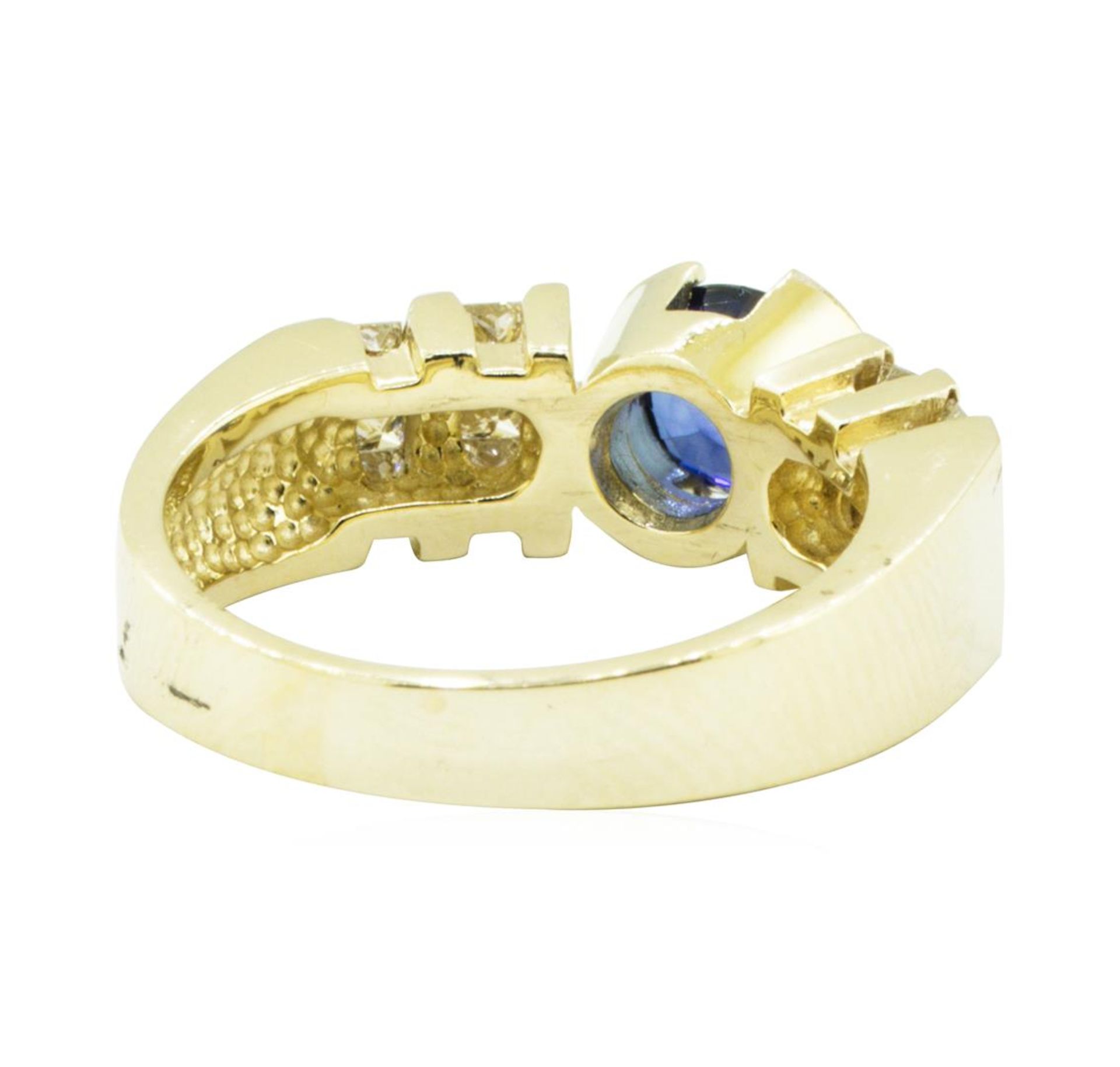 1.45 ctw Blue Sapphire and Diamond Ring - 14KT Yellow Gold - Image 3 of 4