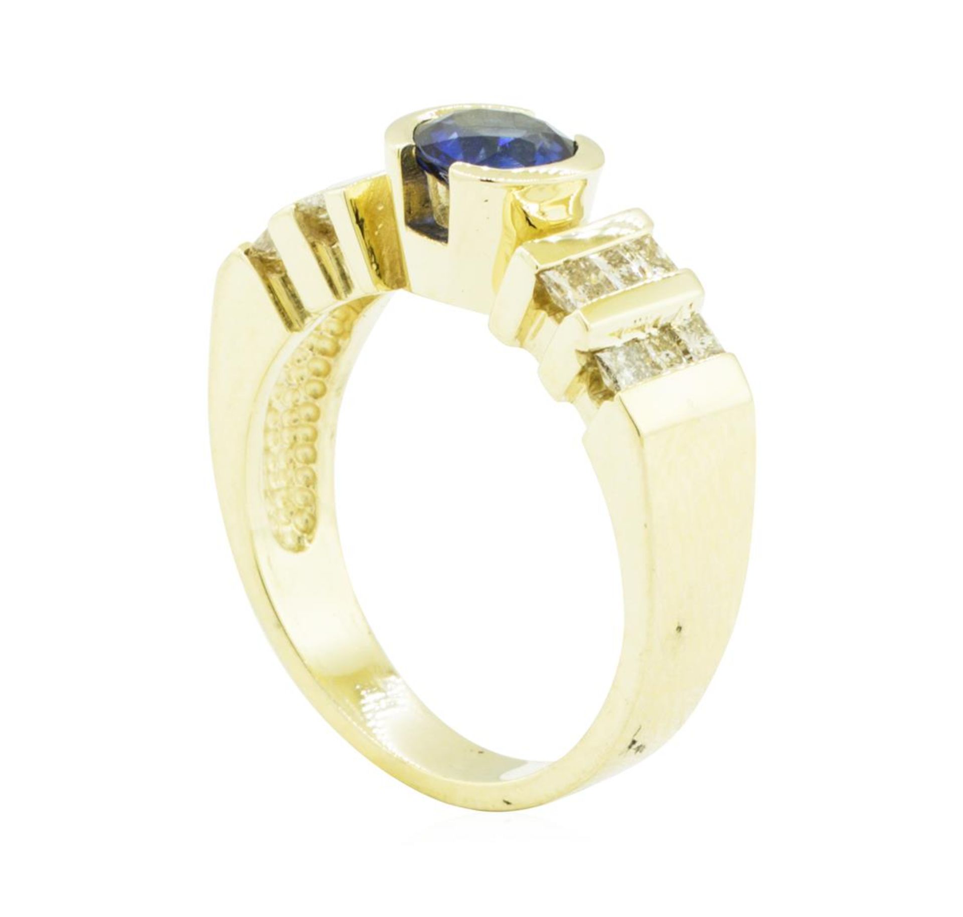 1.45 ctw Blue Sapphire and Diamond Ring - 14KT Yellow Gold - Image 4 of 4