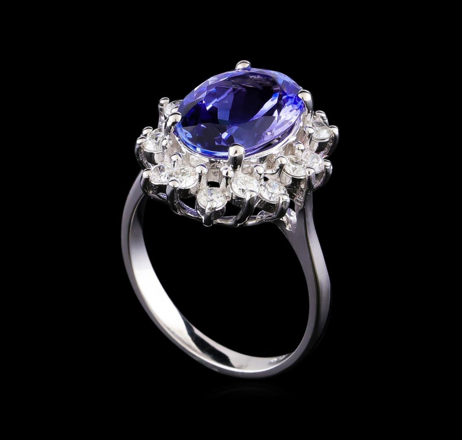 3.88 ctw Tanzanite and Diamond Ring - 14KT White Gold - Image 4 of 5