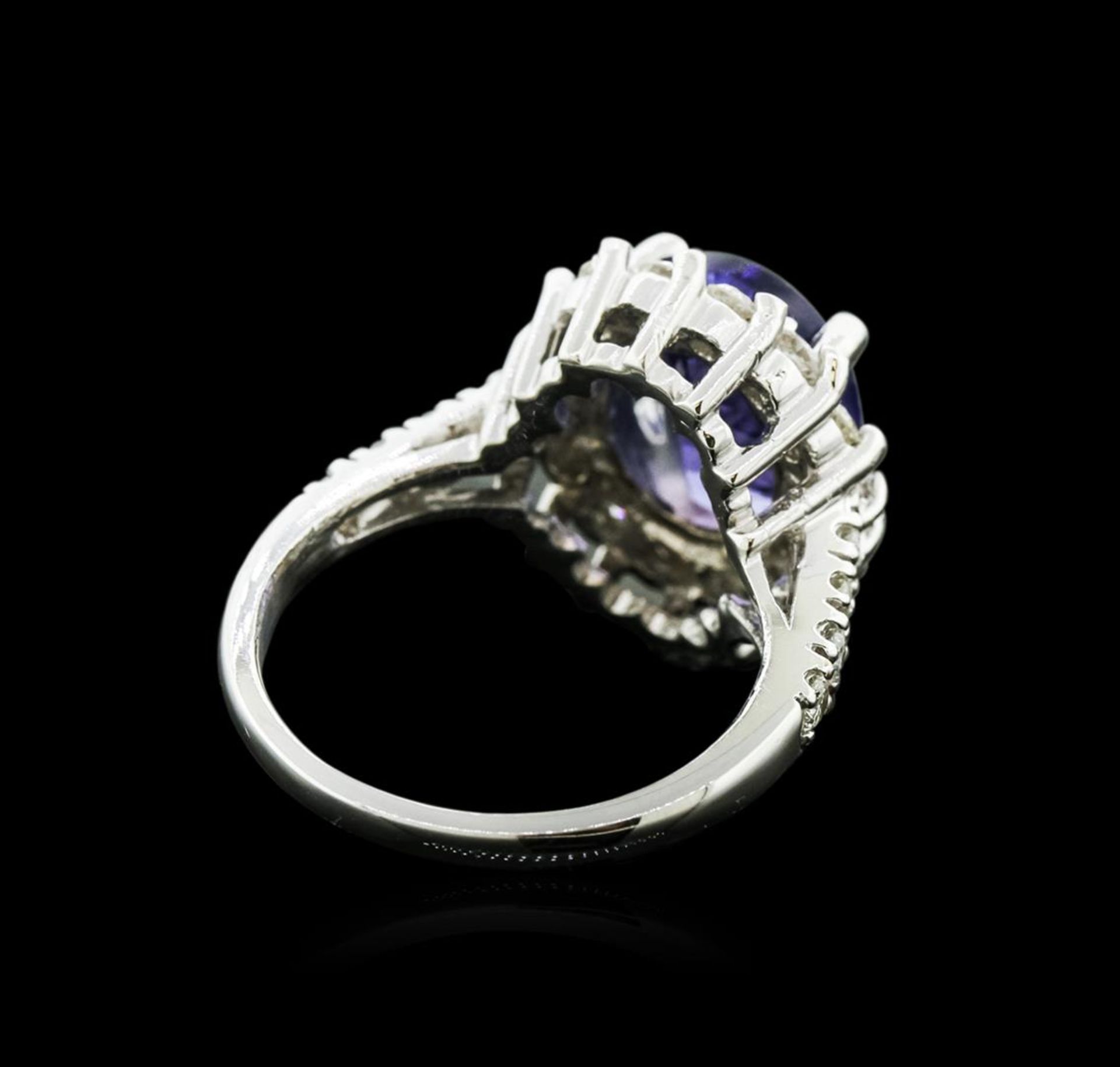 14KT White Gold 5.91 ctw Tanzanite and Diamond Ring - Image 3 of 4