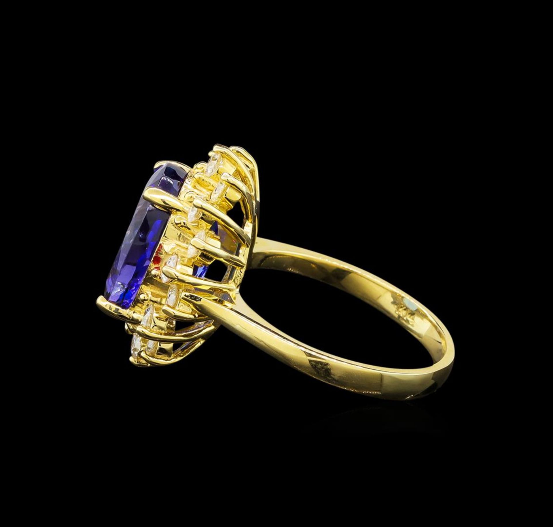 14KT Yellow Gold 5.44 ctw Tanzanite and Diamond Ring - Image 3 of 5