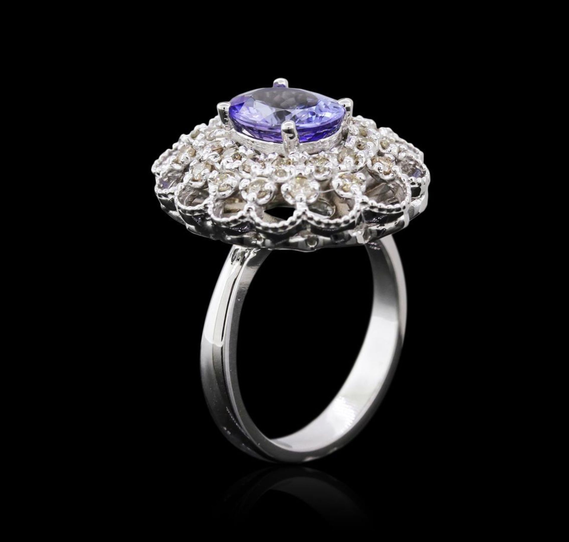 14KT White Gold 2.12 ctw Tanzanite and Diamond Ring - Image 3 of 4