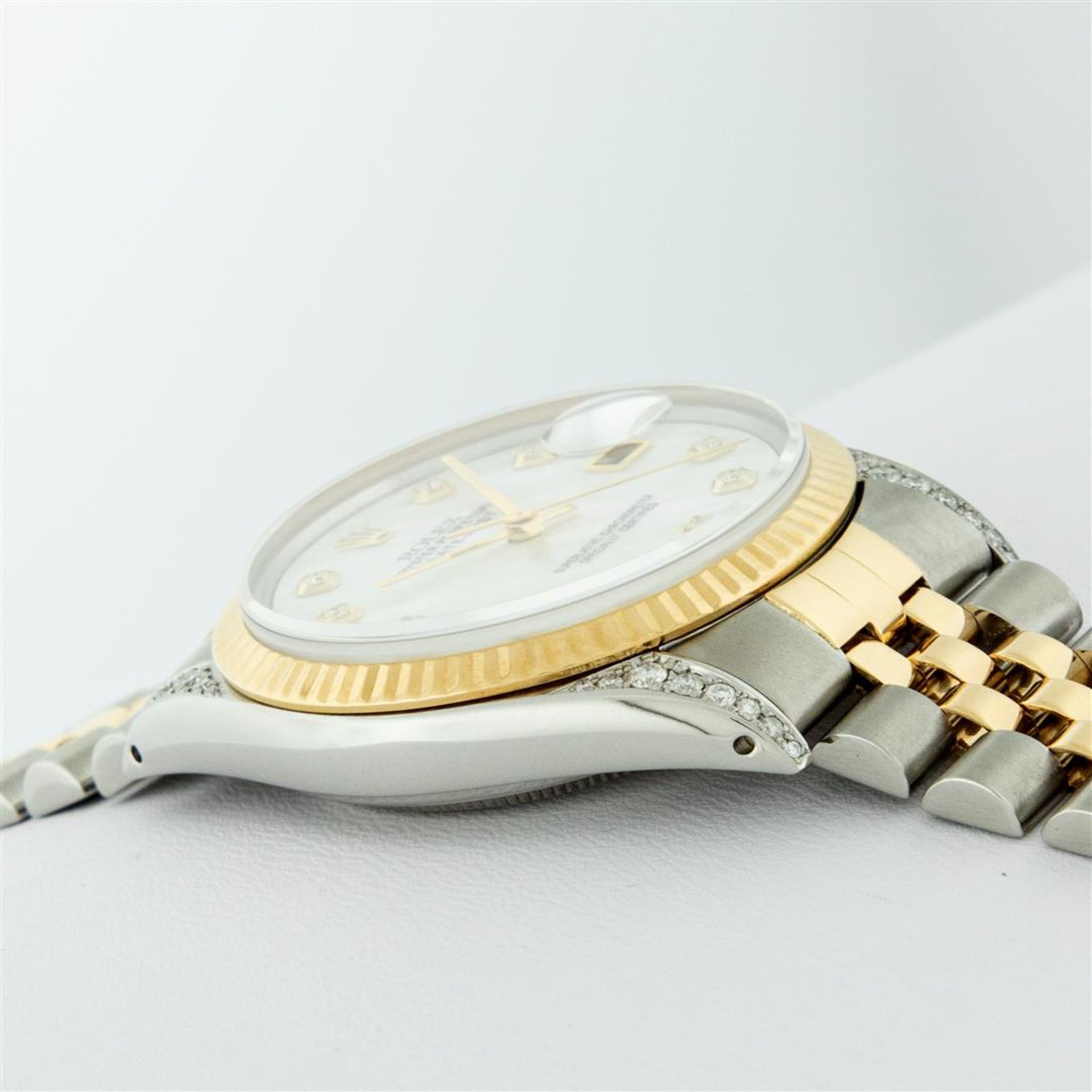 Rolex Mens 2 Tone MOP Diamond Lugs 36MM Datejust Wristwatch - Image 6 of 9