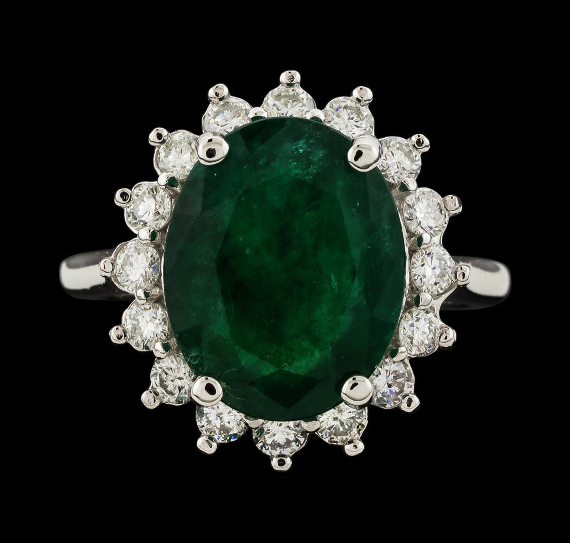 5.55 ctw Emerald and Diamond Ring - 14KT White Gold - Image 2 of 5