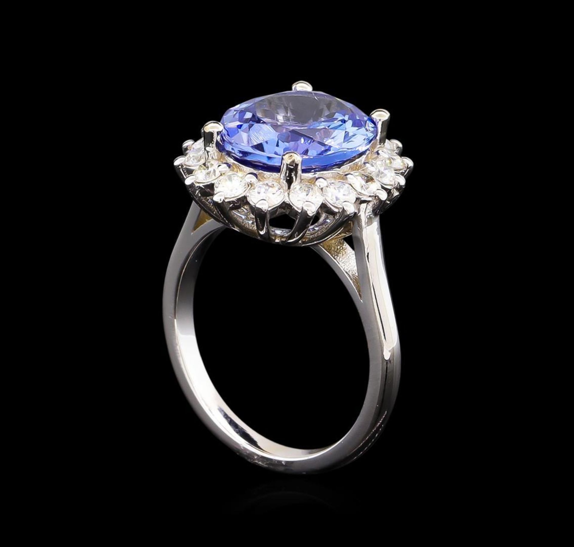 5.04 ctw Tanzanite and Diamond Ring - 14KT White Gold - Image 4 of 5