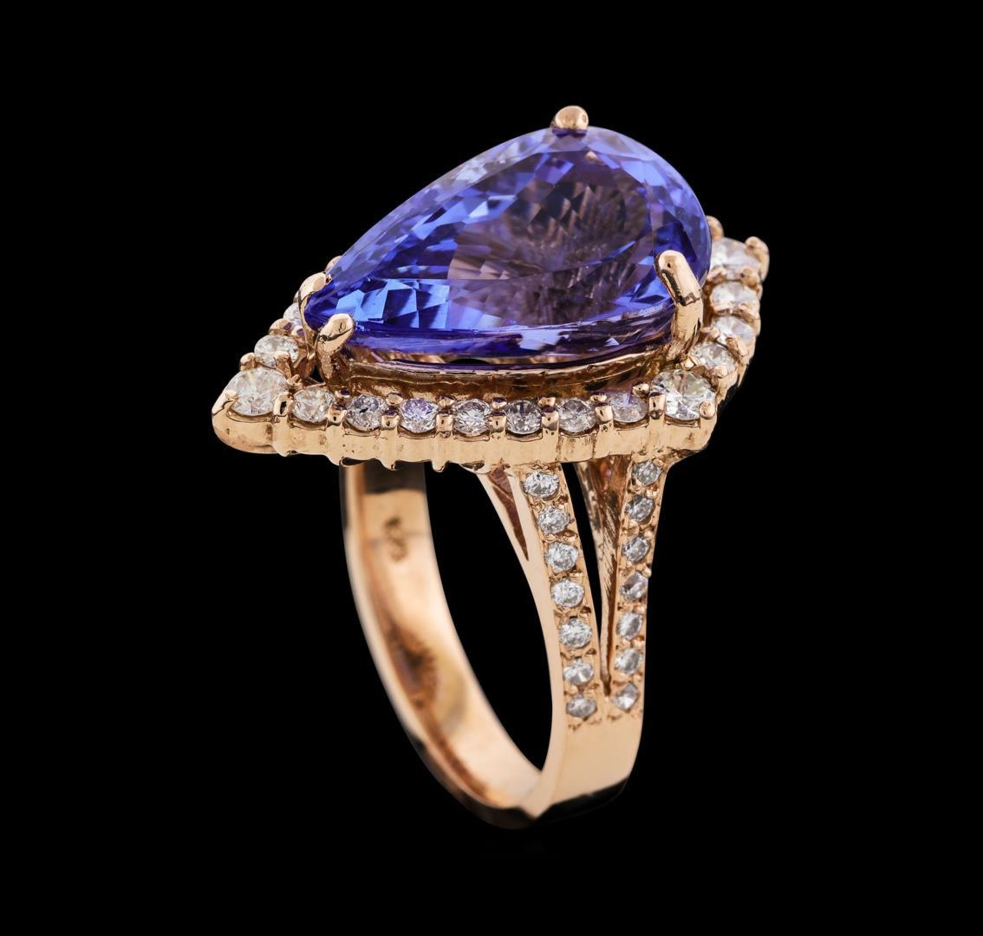 8.62 ctw Tanzanite and Diamond Ring - 14KT Rose Gold - Image 4 of 6