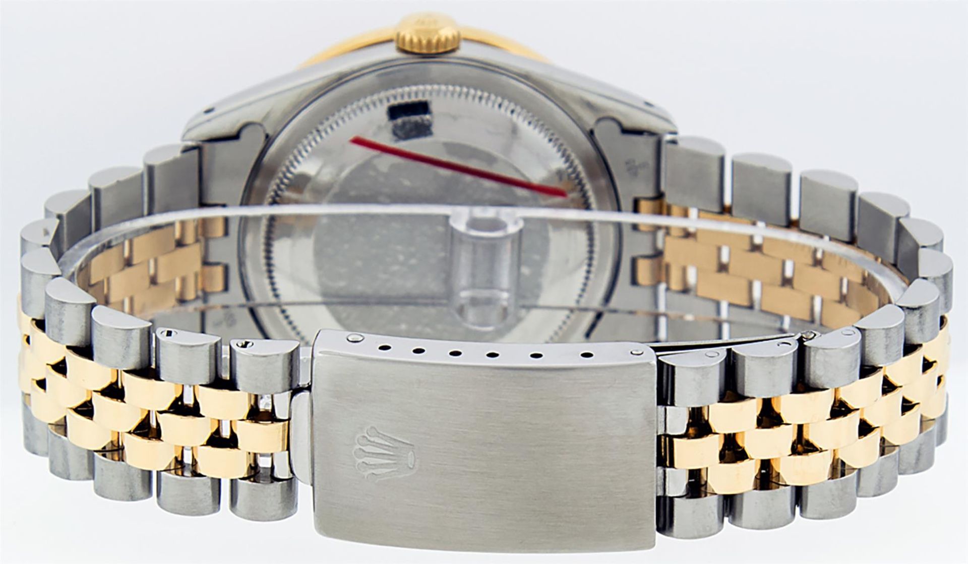 Rolex Mens 2 Tone Blue Vignette String Diamond Lugs Datejust Wristwatch - Image 6 of 8