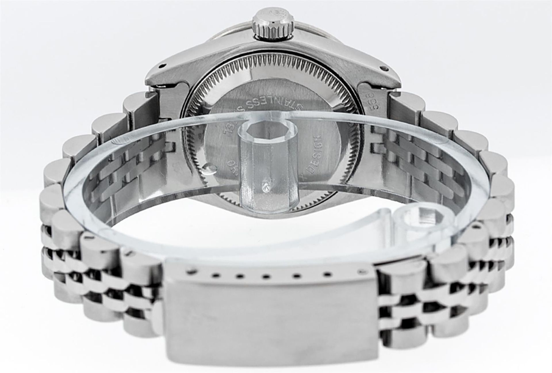 Rolex Ladies Stainless Steel 26MM Green String Diamond Lugs Datejust Wristwatch - Image 7 of 9
