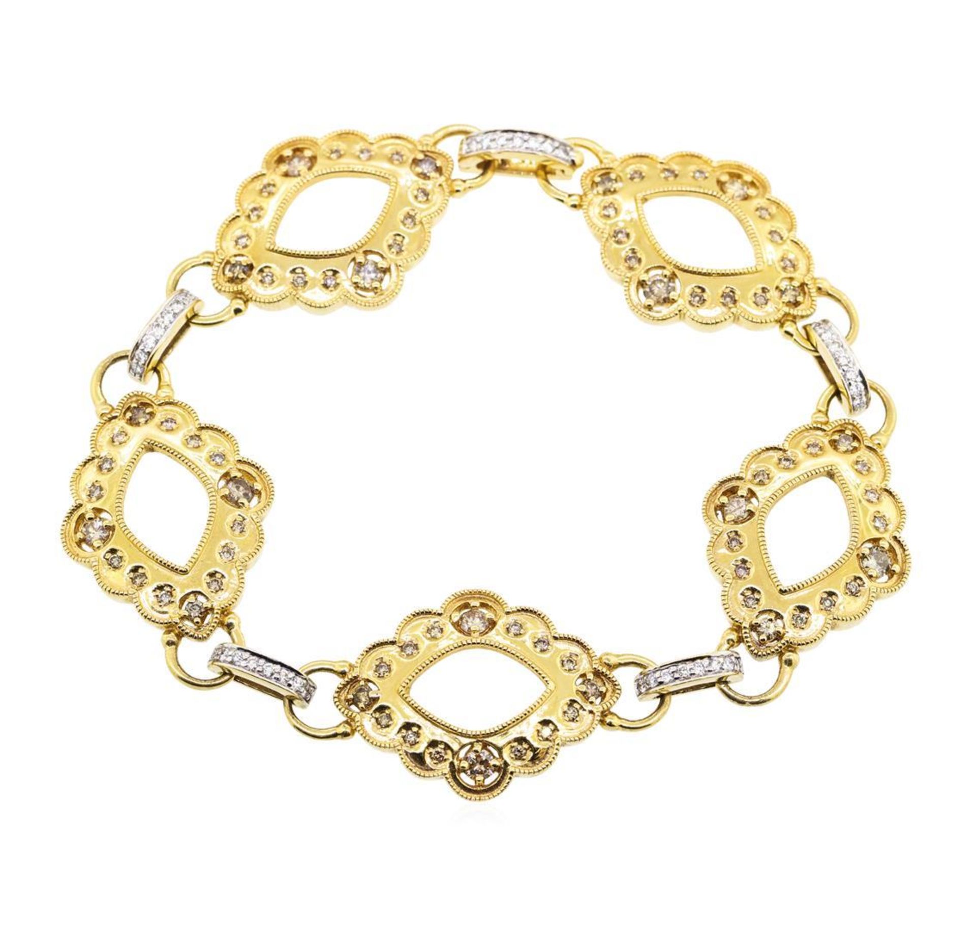 1.18 ctw Diamond Bracelet - 18KT Yellow Gold