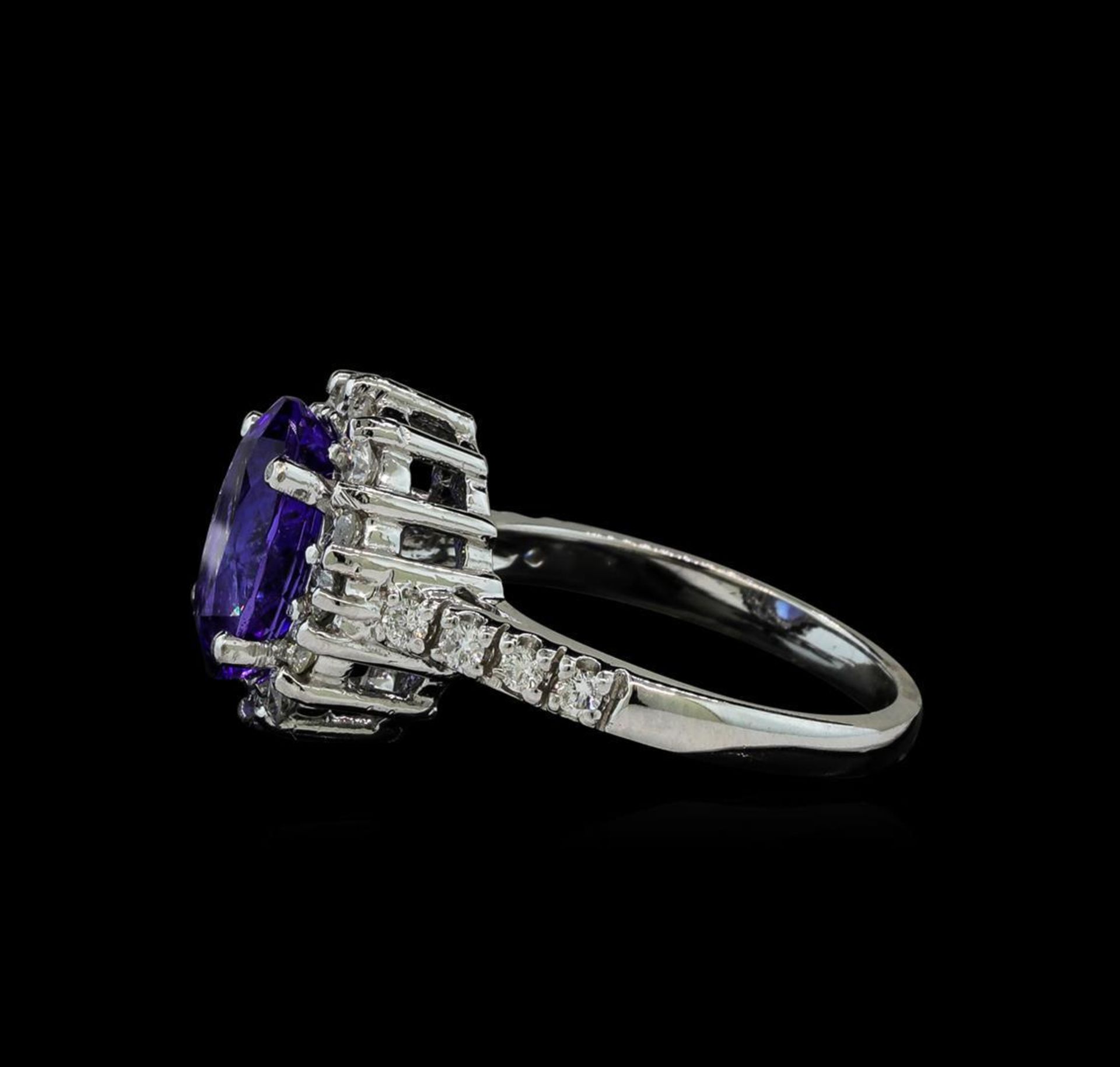 3.01 ctw Tanzanite and Diamond Ring - 14KT White Gold - Image 3 of 5