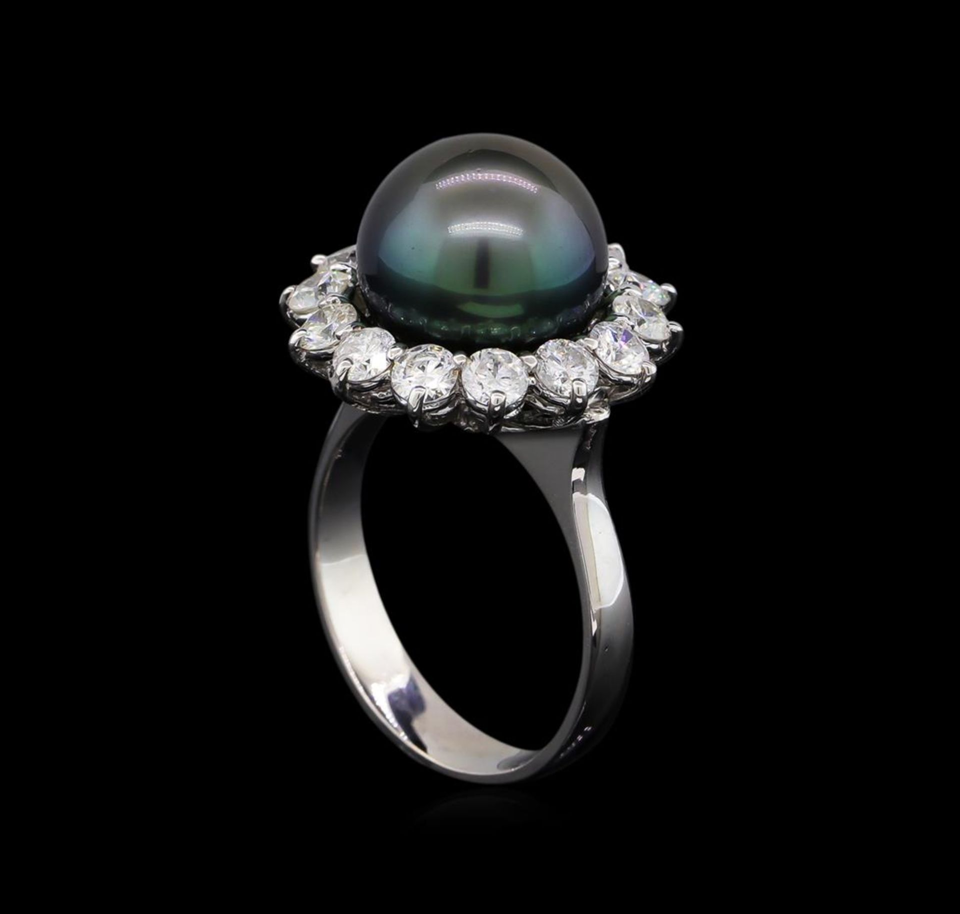 1.46 ctw Pearl and Diamond Ring - 14KT White Gold - Image 4 of 5