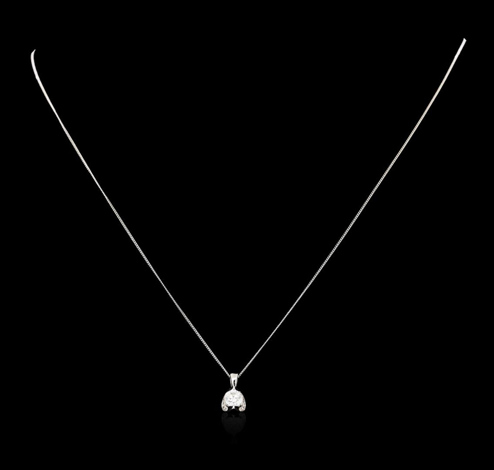 0.50 ctw Diamond Pendant And Chain - 14KT White Gold