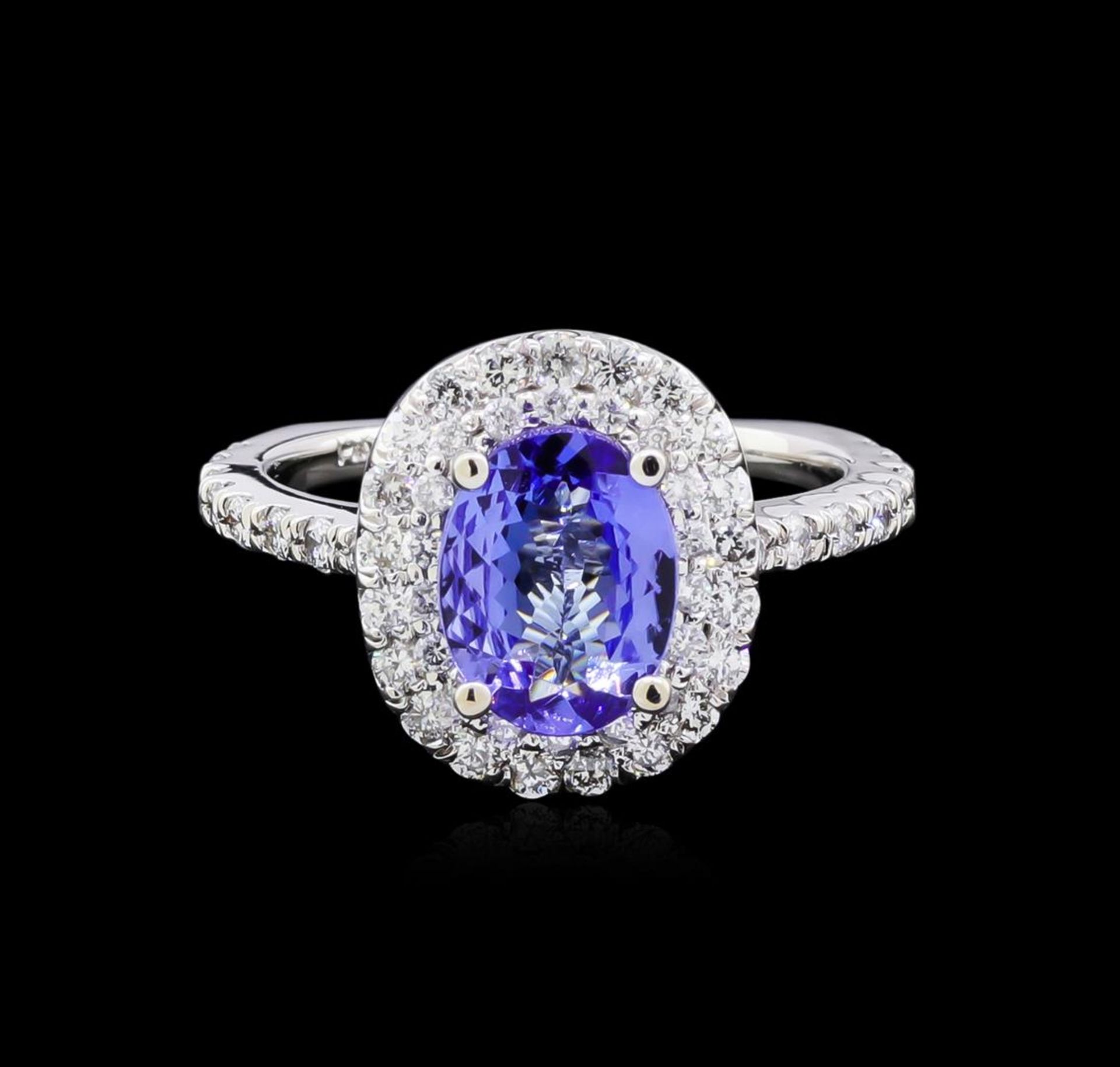 1.78 ctw Tanzanite and Diamond Ring - 14KT White Gold - Image 2 of 4