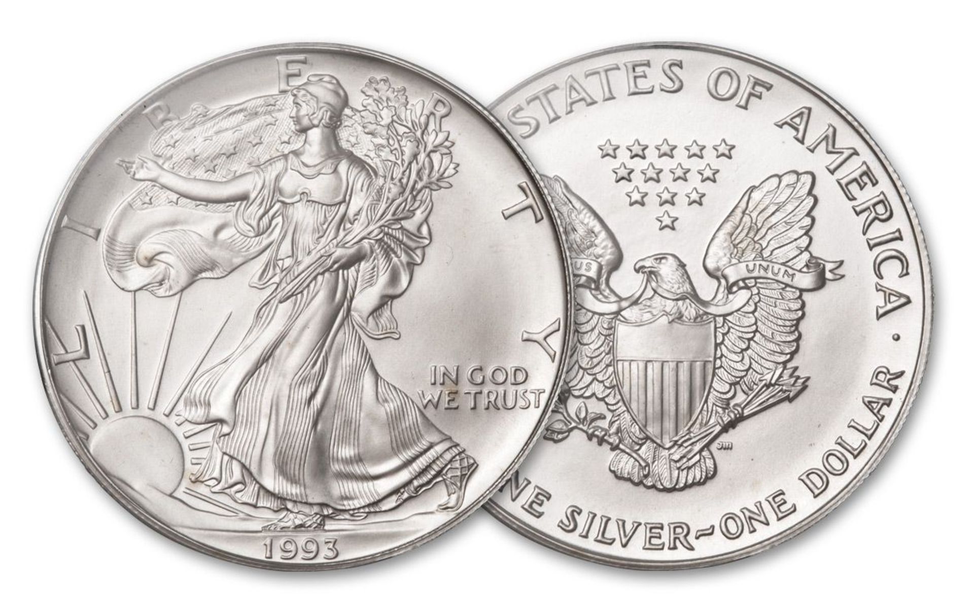 1993 American Silver Eagle .999 Fine Silver Dollar Coin
