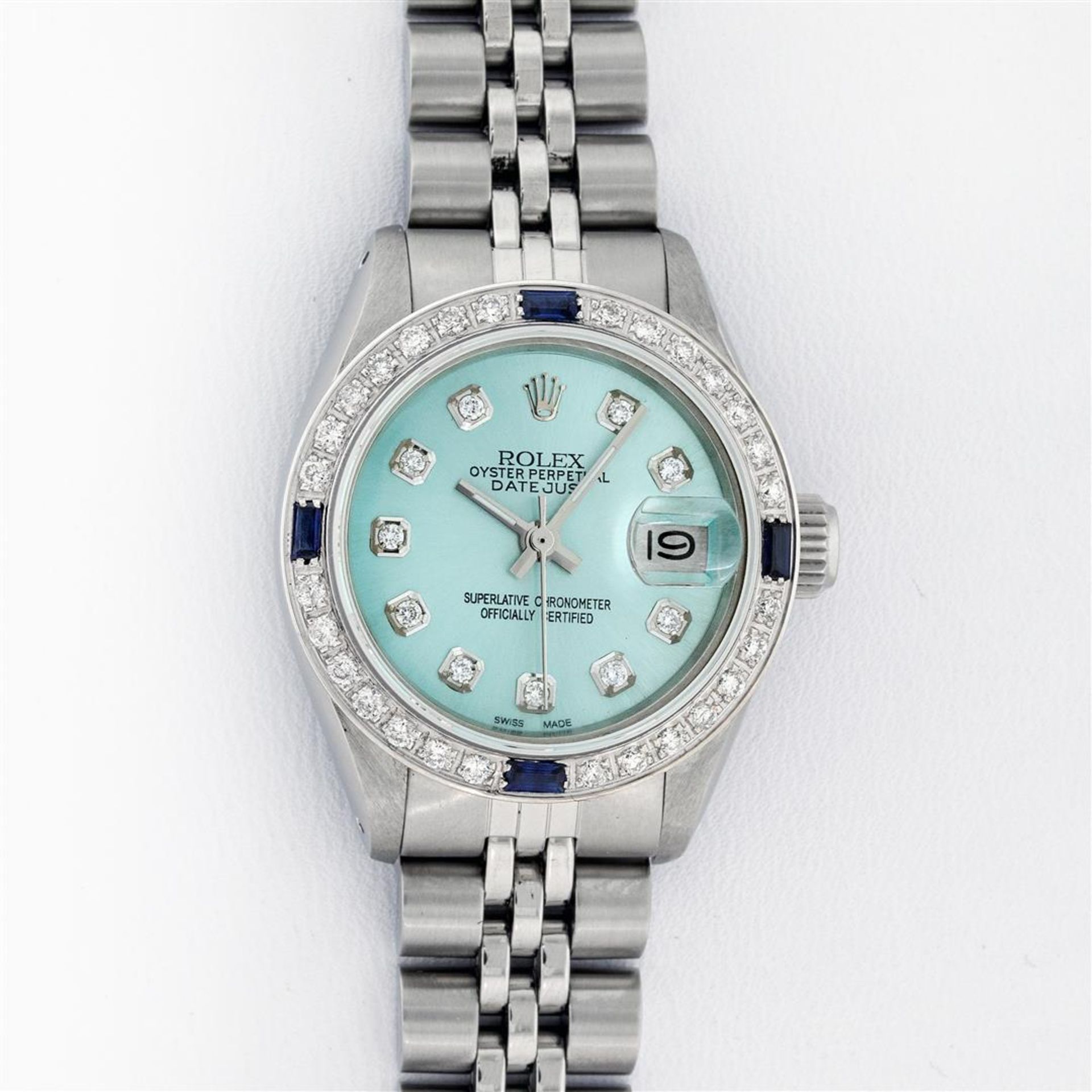 Rolex Ladies Stainless Steel Ice Blue Diamond 26MM Oyster Perpetaul Datejust - Image 2 of 9