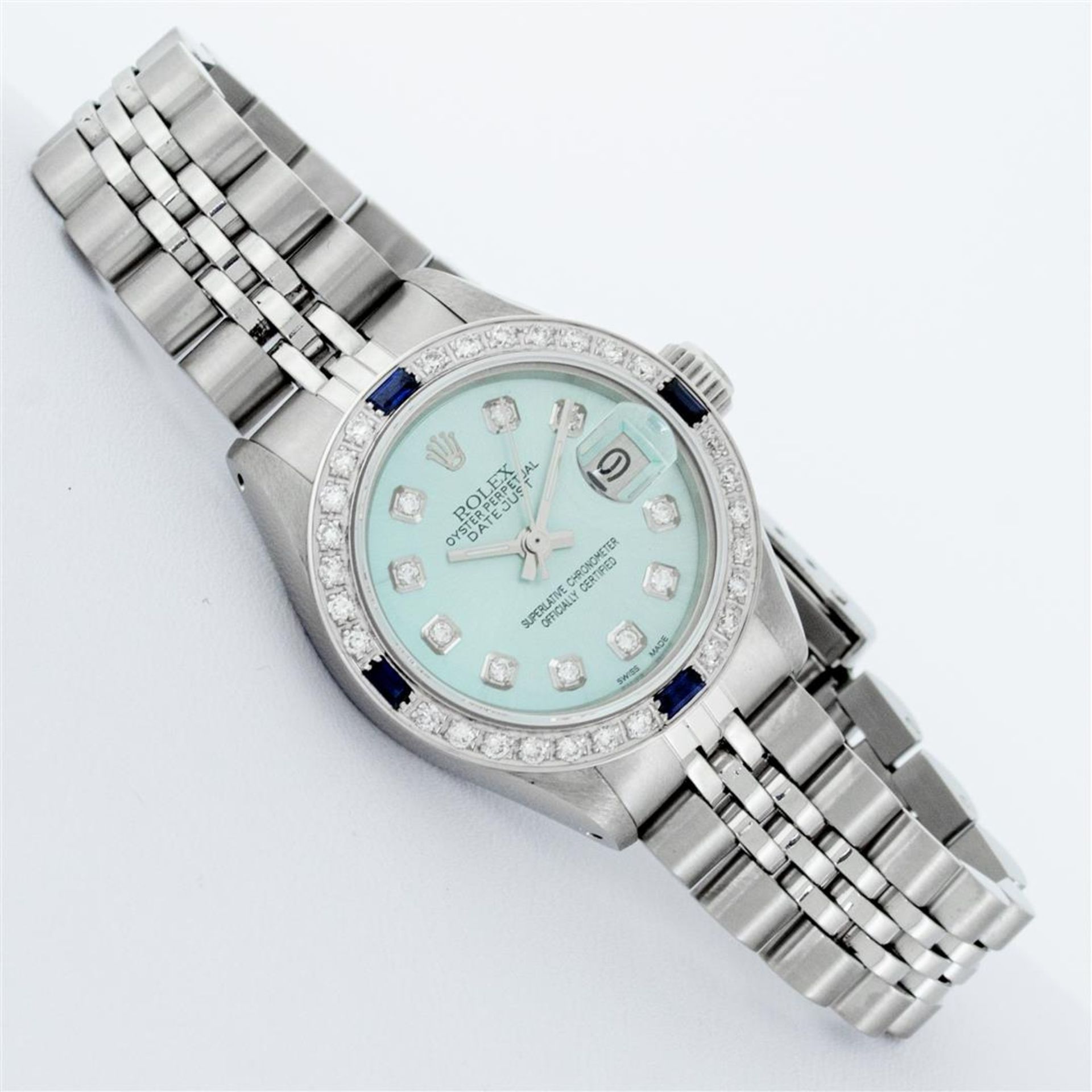 Rolex Ladies Stainless Steel Ice Blue Diamond 26MM Oyster Perpetaul Datejust - Image 3 of 9