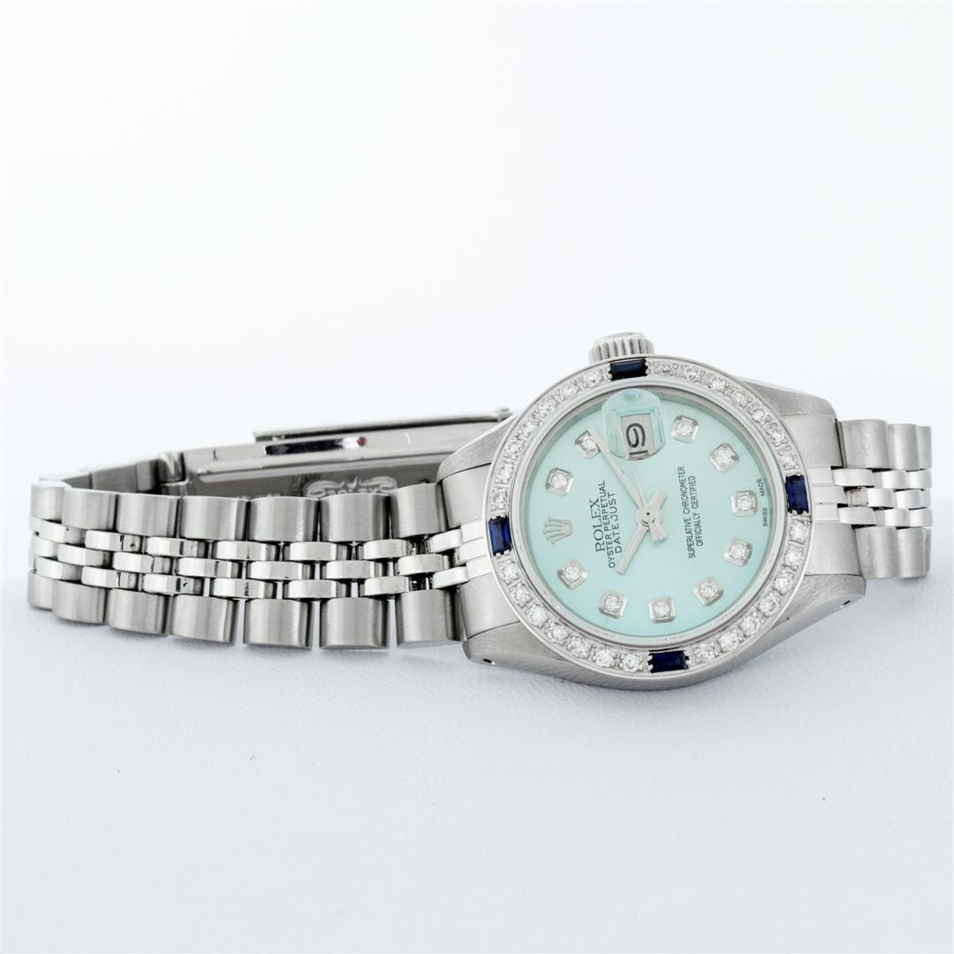 Rolex Ladies Stainless Steel Ice Blue Diamond 26MM Oyster Perpetaul Datejust - Image 5 of 9
