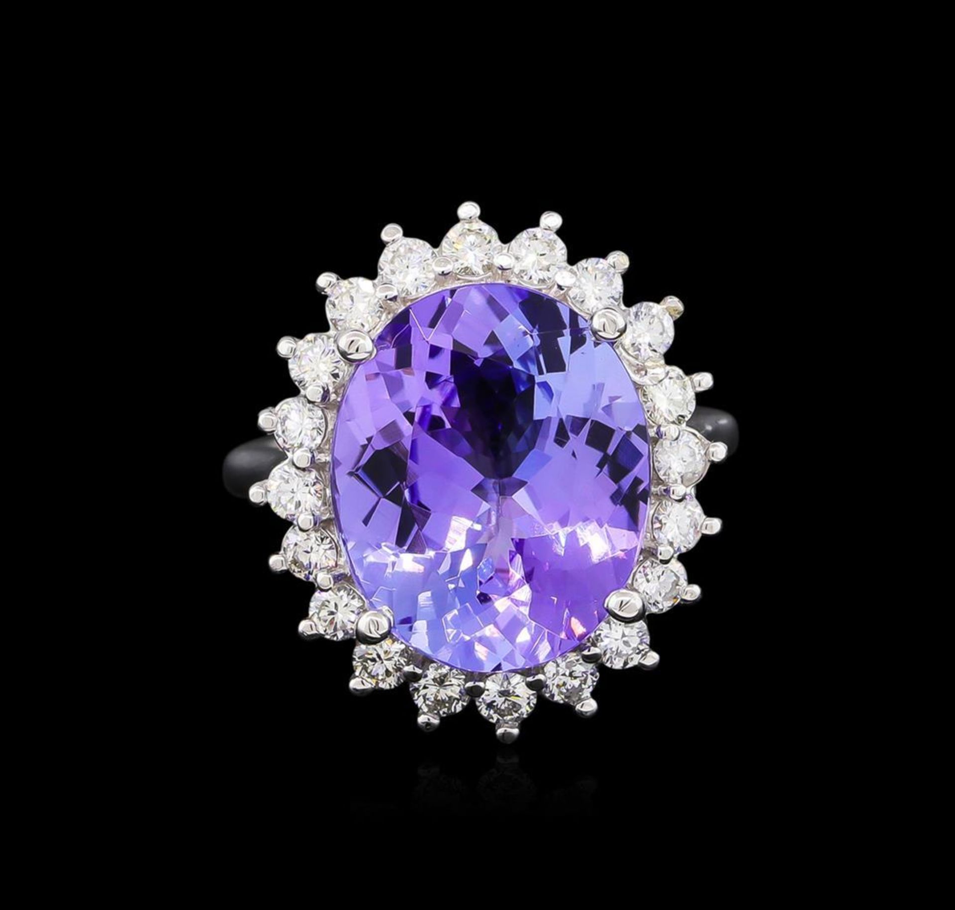 9.62 ctw Tanzanite and Diamond Ring - 14KT White Gold - Image 2 of 5