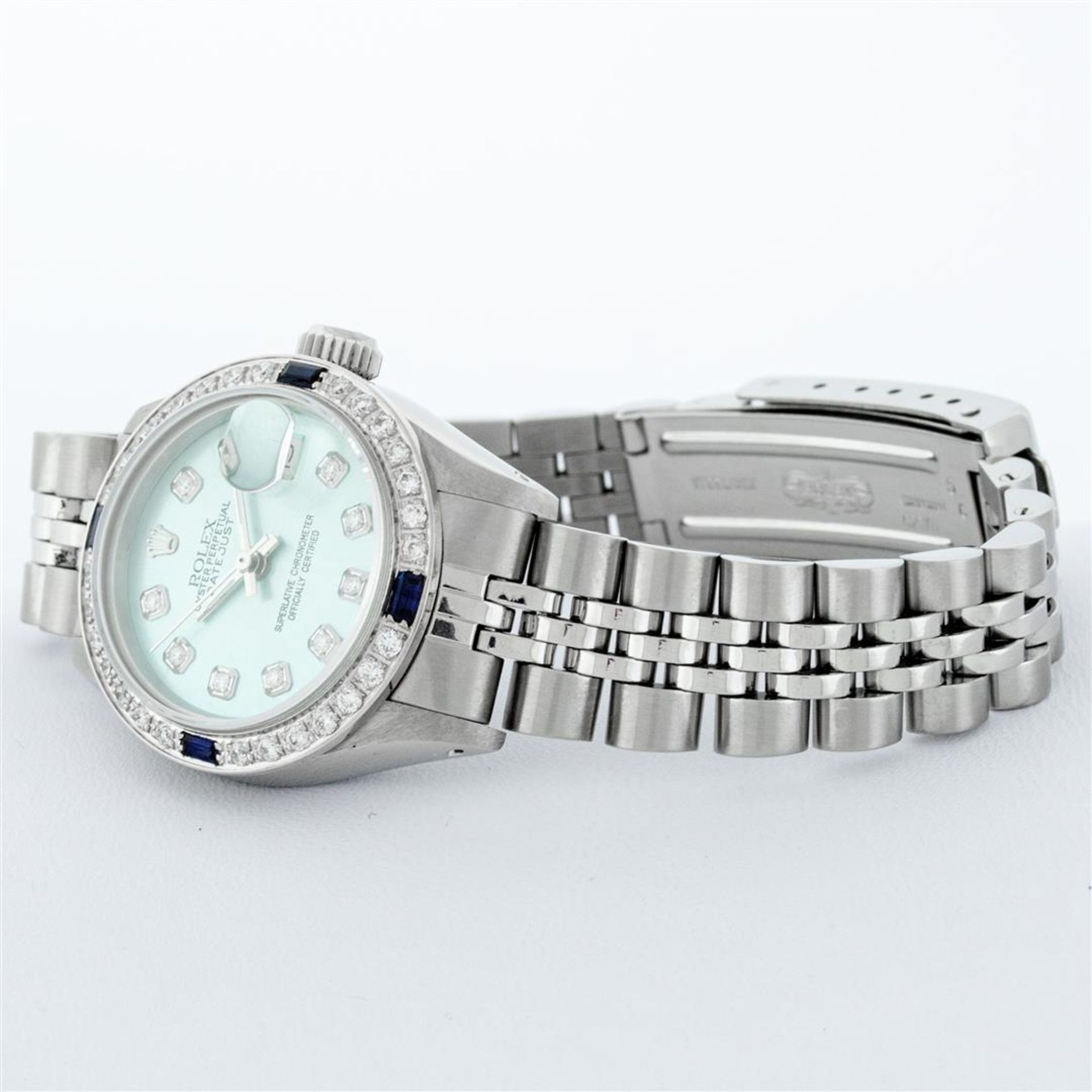 Rolex Ladies Stainless Steel Ice Blue Diamond 26MM Oyster Perpetaul Datejust - Image 6 of 9