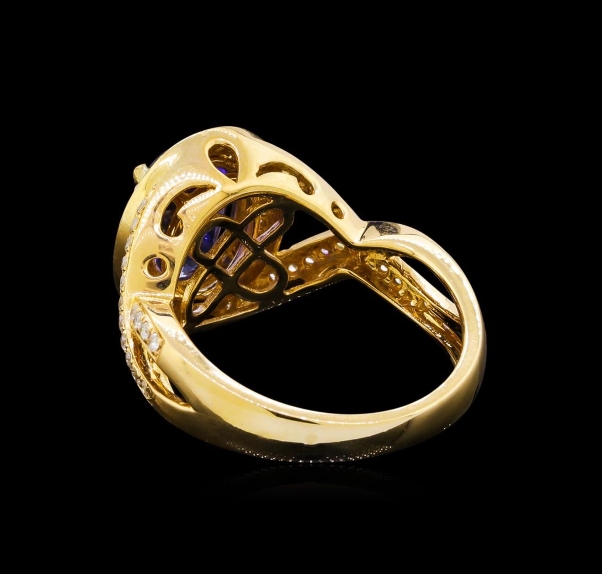 14KT Yellow Gold 2.33 ctw Tanzanite and Diamond Ring - Image 3 of 5