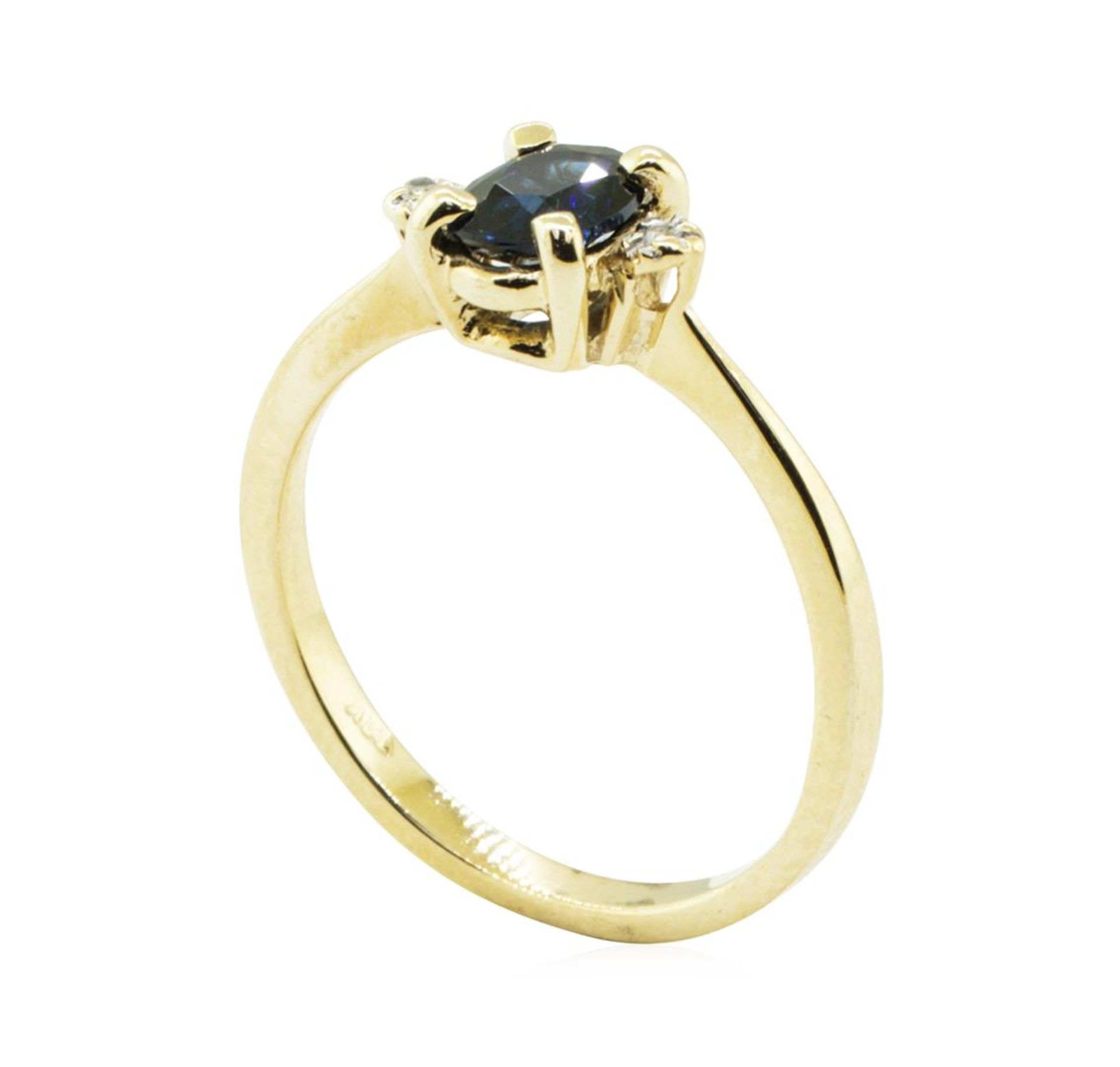 0.69 ctw Blue Sapphire and Diamond Ring - 14KT Yellow Gold - Image 4 of 4