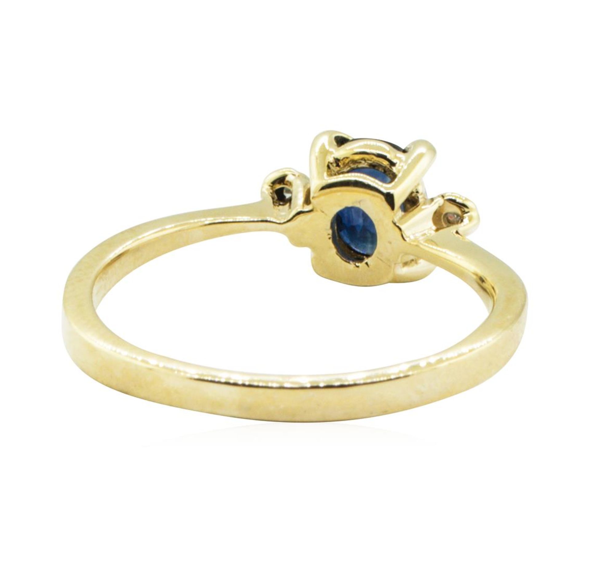 0.69 ctw Blue Sapphire and Diamond Ring - 14KT Yellow Gold - Image 3 of 4