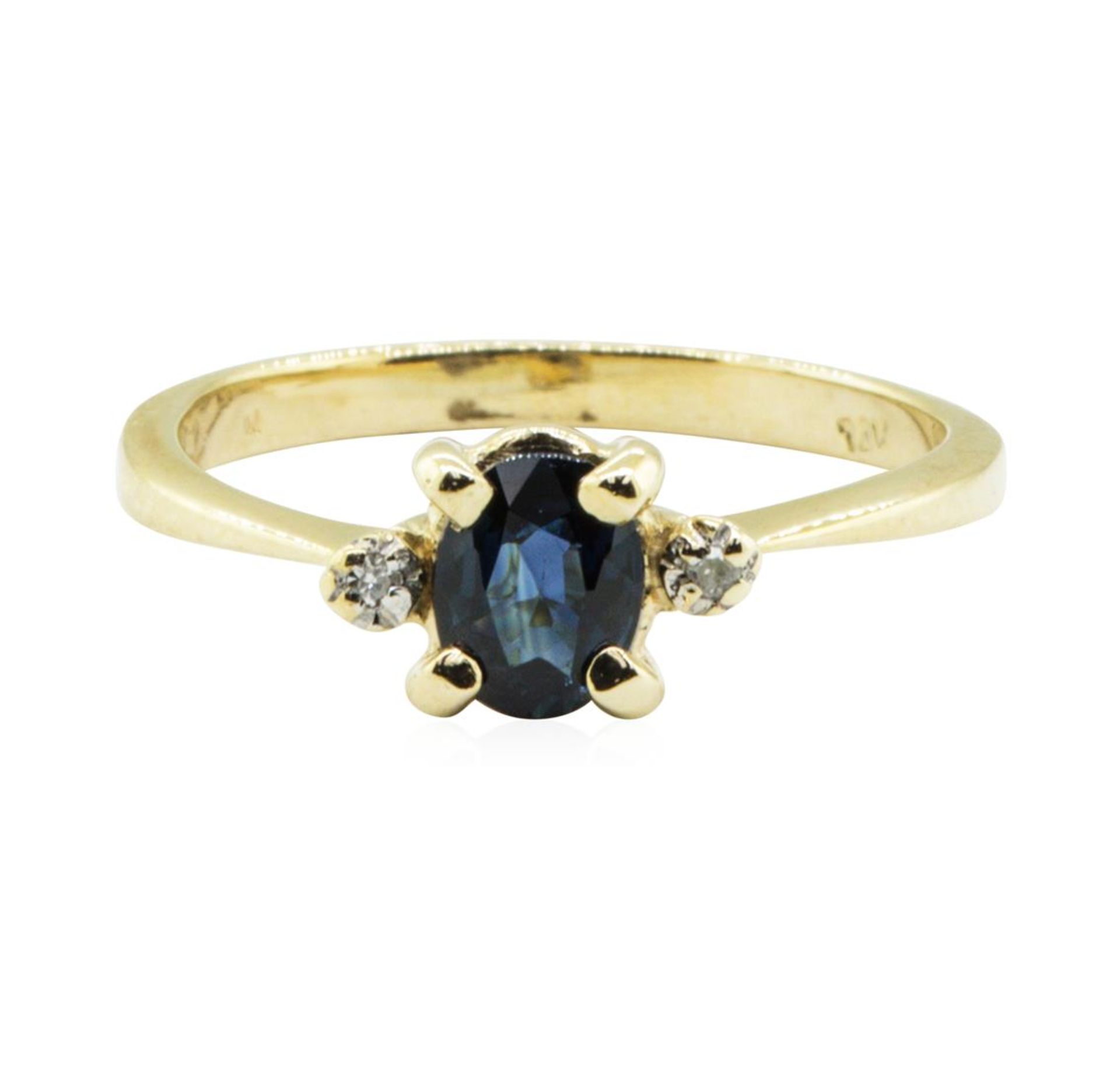 0.69 ctw Blue Sapphire and Diamond Ring - 14KT Yellow Gold - Image 2 of 4