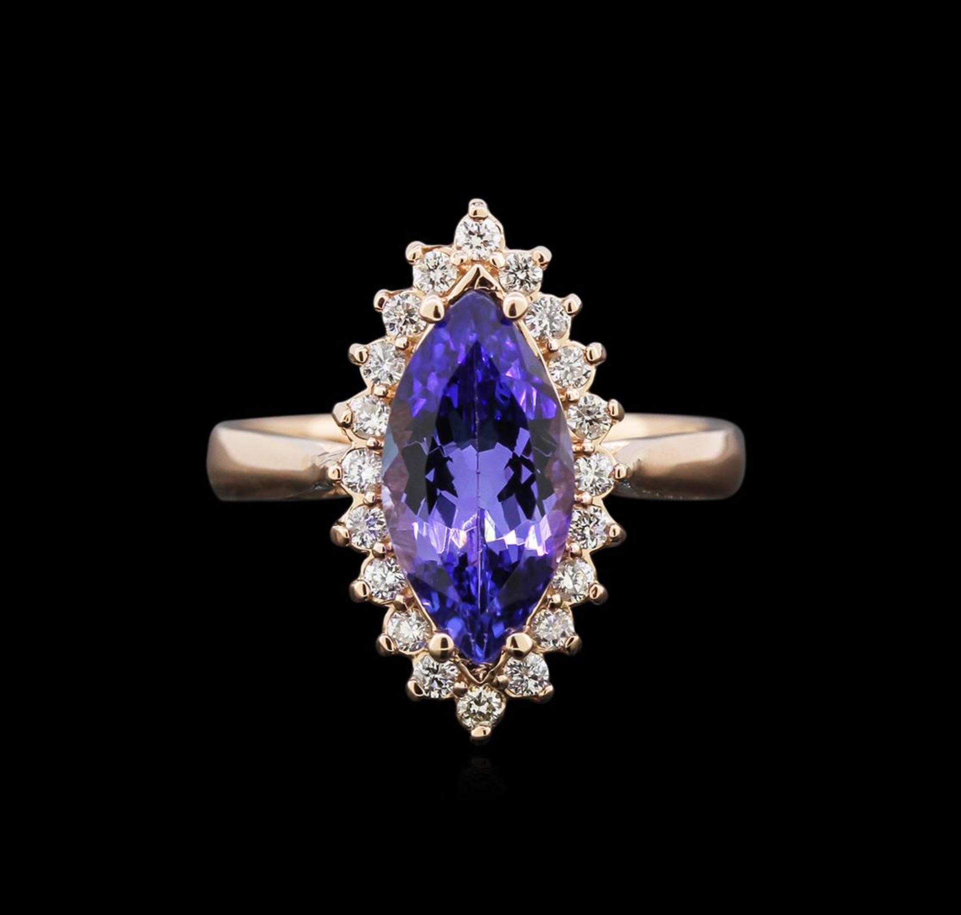 2.50 ctw Tanzanite and Diamond Ring - 14KT Rose Gold - Image 2 of 4