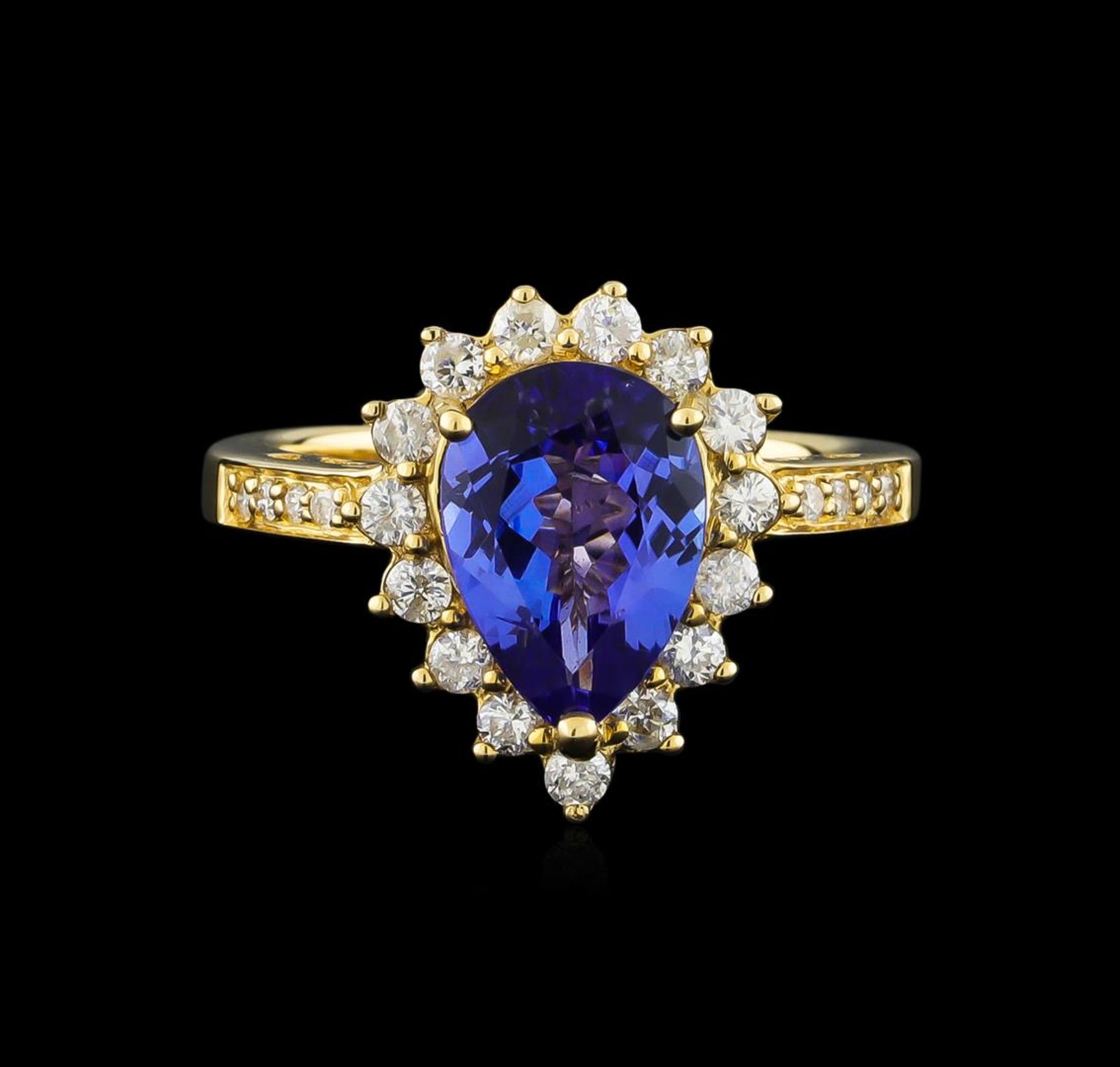 14KT Yellow Gold 2.86 ctw Tanzanite and Diamond Ring - Image 2 of 5