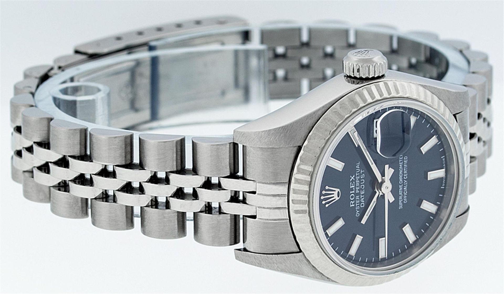 Rolex Ladies Stainless Steel Blue Index 26MM Quickset Datejust Wristwatch - Image 4 of 9