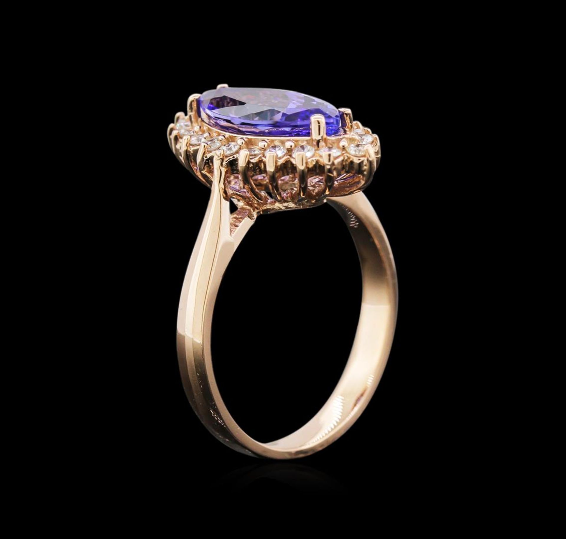 2.50 ctw Tanzanite and Diamond Ring - 14KT Rose Gold - Image 3 of 4