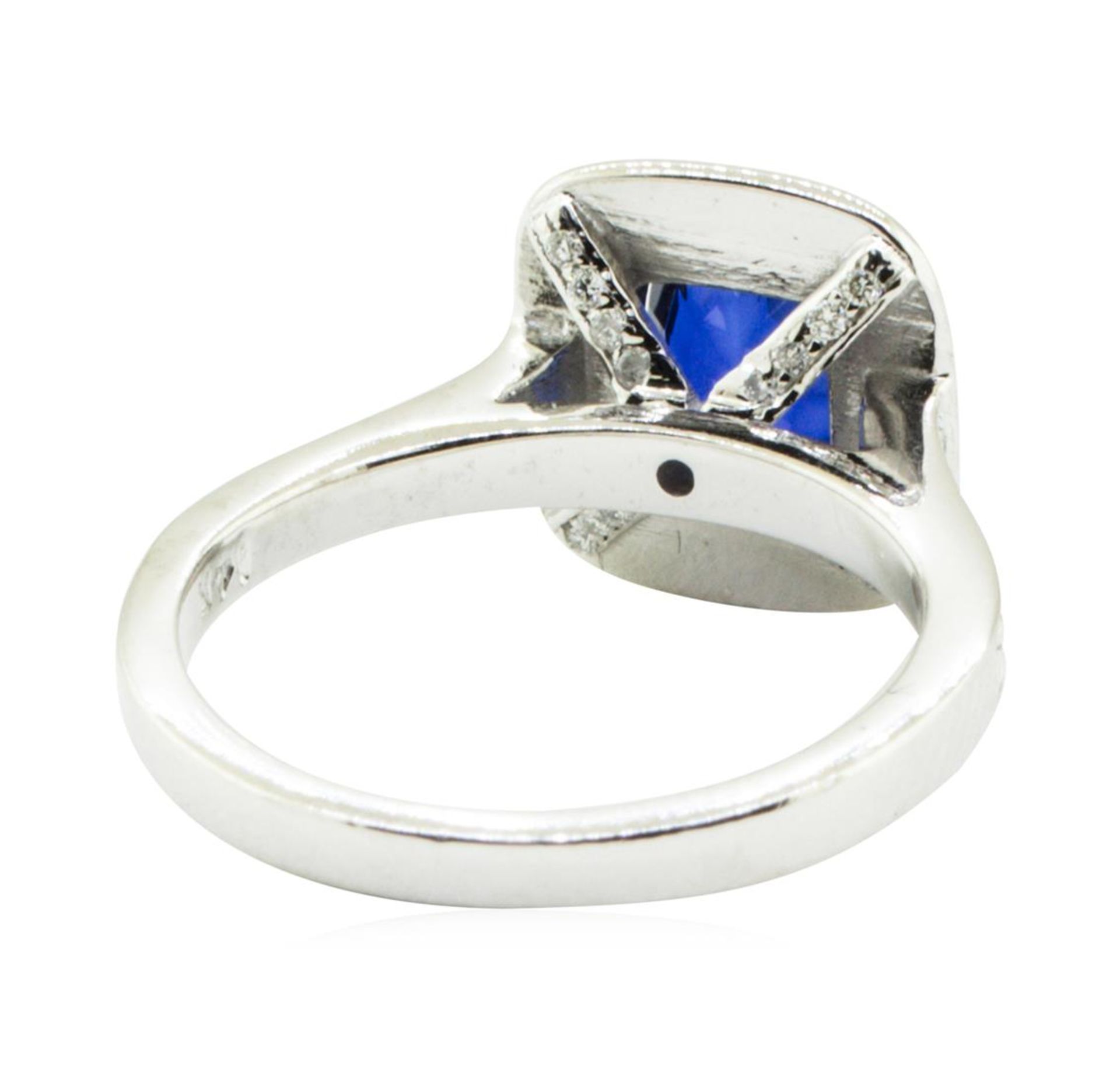 1.68 ctw Oval Brilliant Blue Sapphire And Diamond Ring - 14KT White Gold - Image 3 of 5