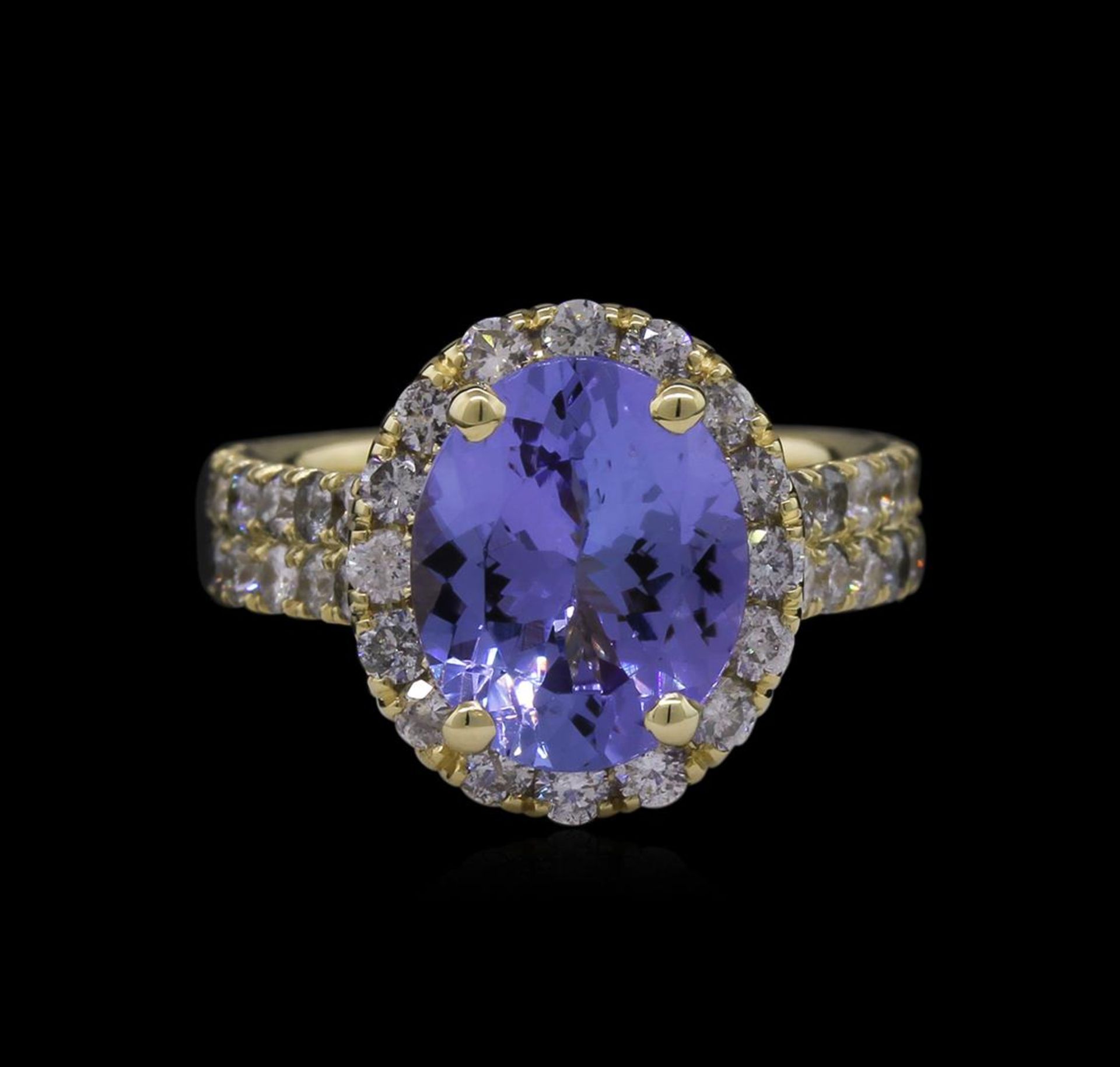 3.44 ctw Tanzanite and Diamond Ring - 14KT Yellow Gold - Image 2 of 3