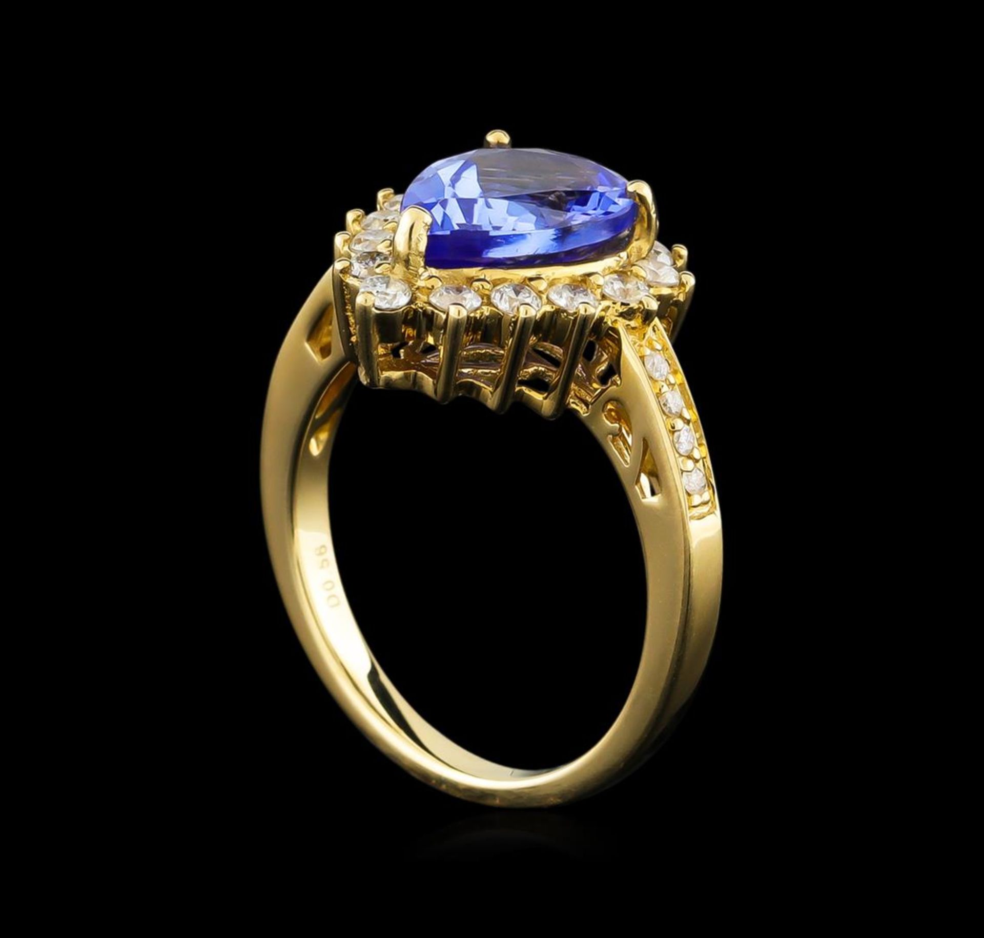 14KT Yellow Gold 2.86 ctw Tanzanite and Diamond Ring - Image 4 of 5