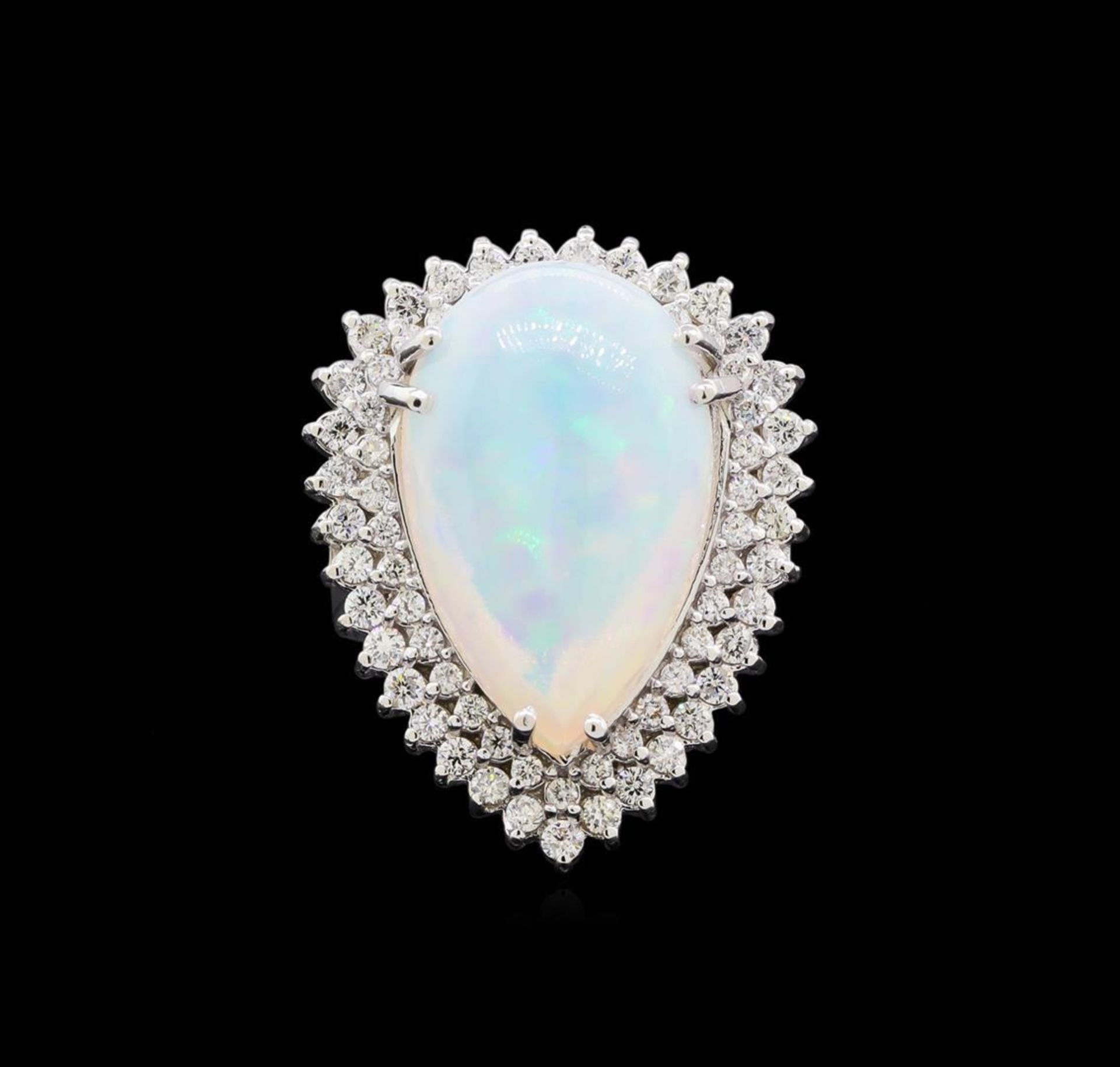 8.65 ctw Opal and Diamond Ring - 14KT White Gold - Image 2 of 5