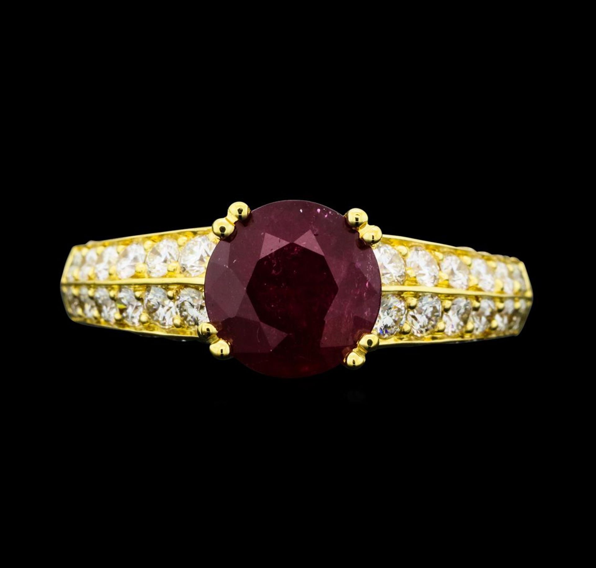 2.54 ctw Ruby And Diamond Ring - 18KT Yellow Gold - Image 2 of 5