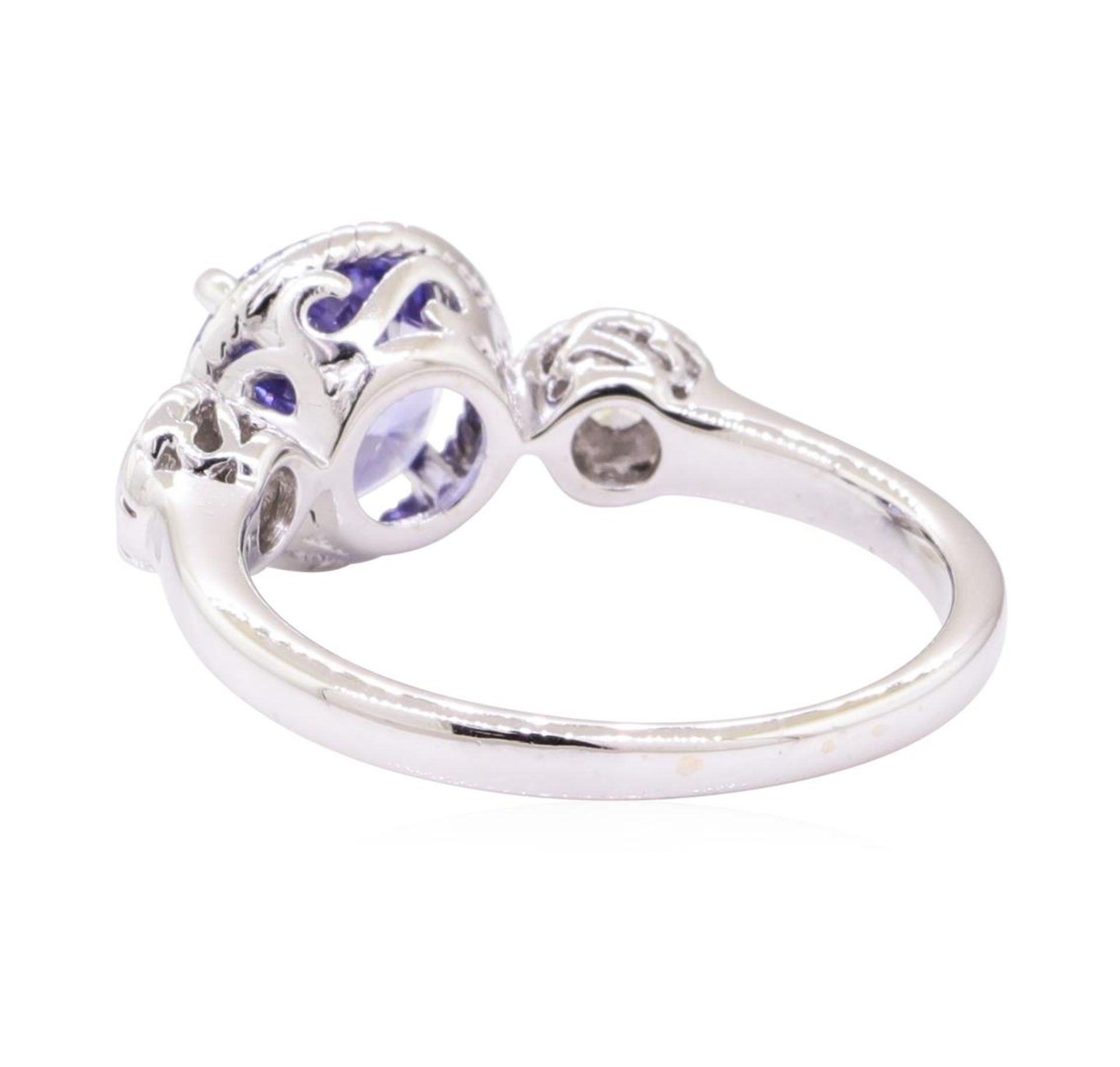 2.08 ctw Blue Sapphire and Diamond Ring - 14KT White Gold - Image 3 of 4