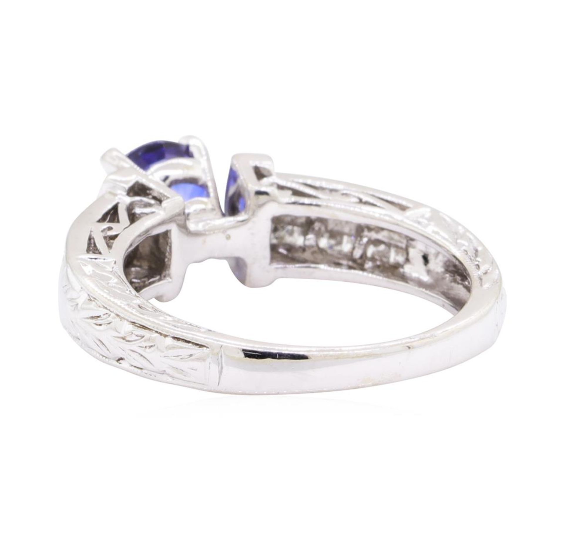 1.36 ctw Sapphire and Diamond Ring - 14KT White Gold - Image 3 of 4