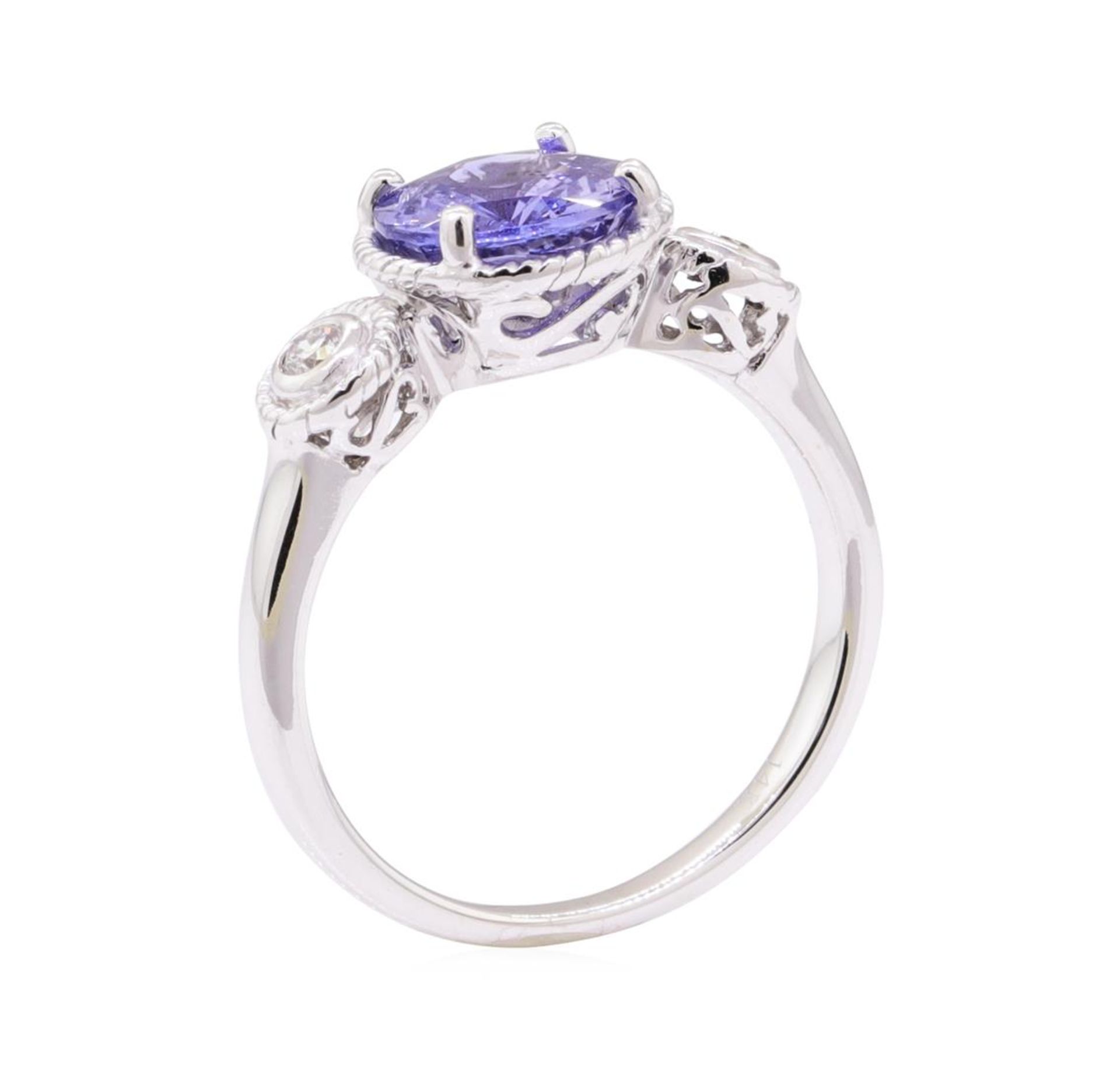 2.08 ctw Blue Sapphire and Diamond Ring - 14KT White Gold - Image 4 of 4