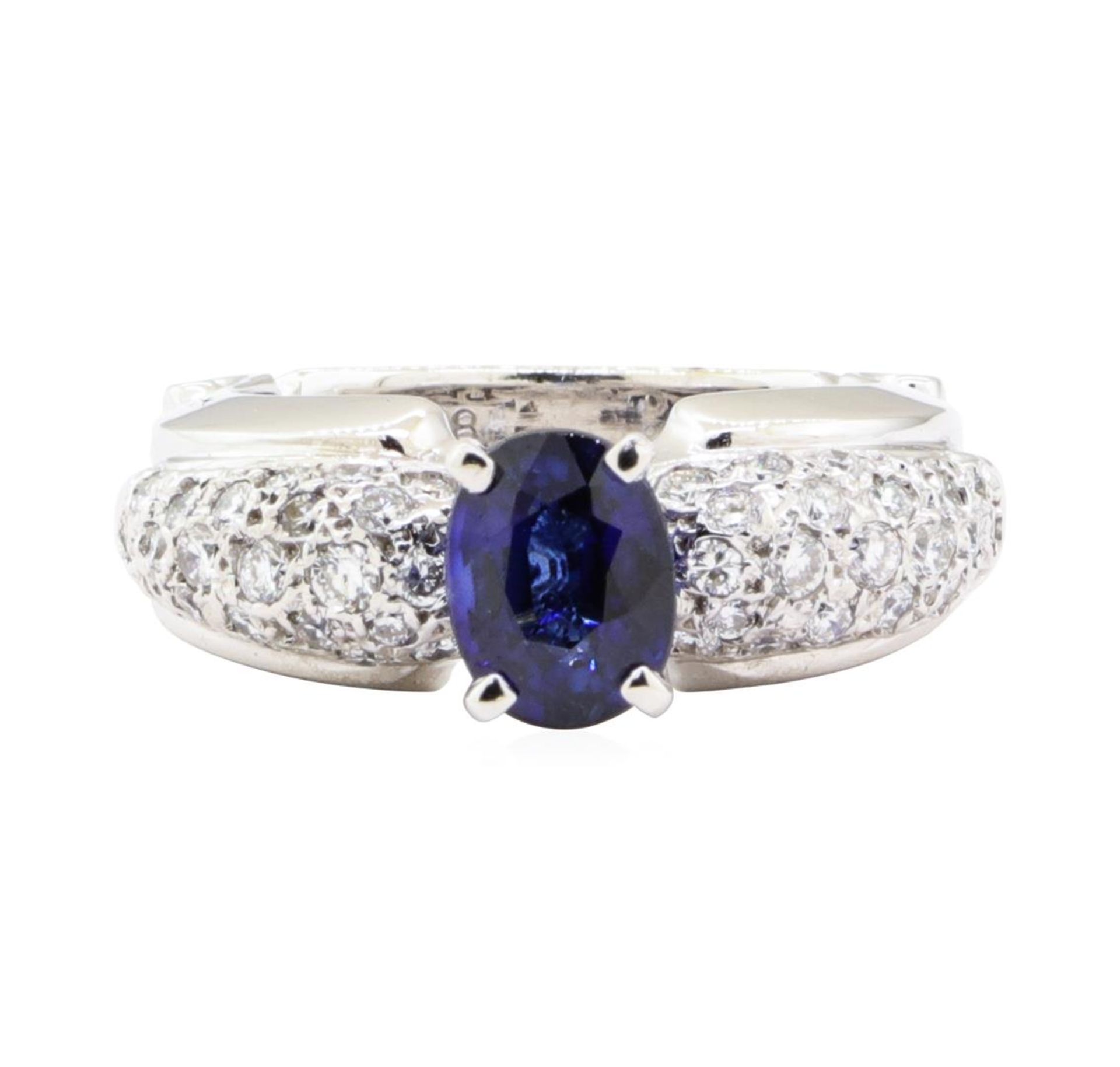 2.81 ctw Sapphire And Diamond Ring - 18KT White Gold - Image 2 of 5