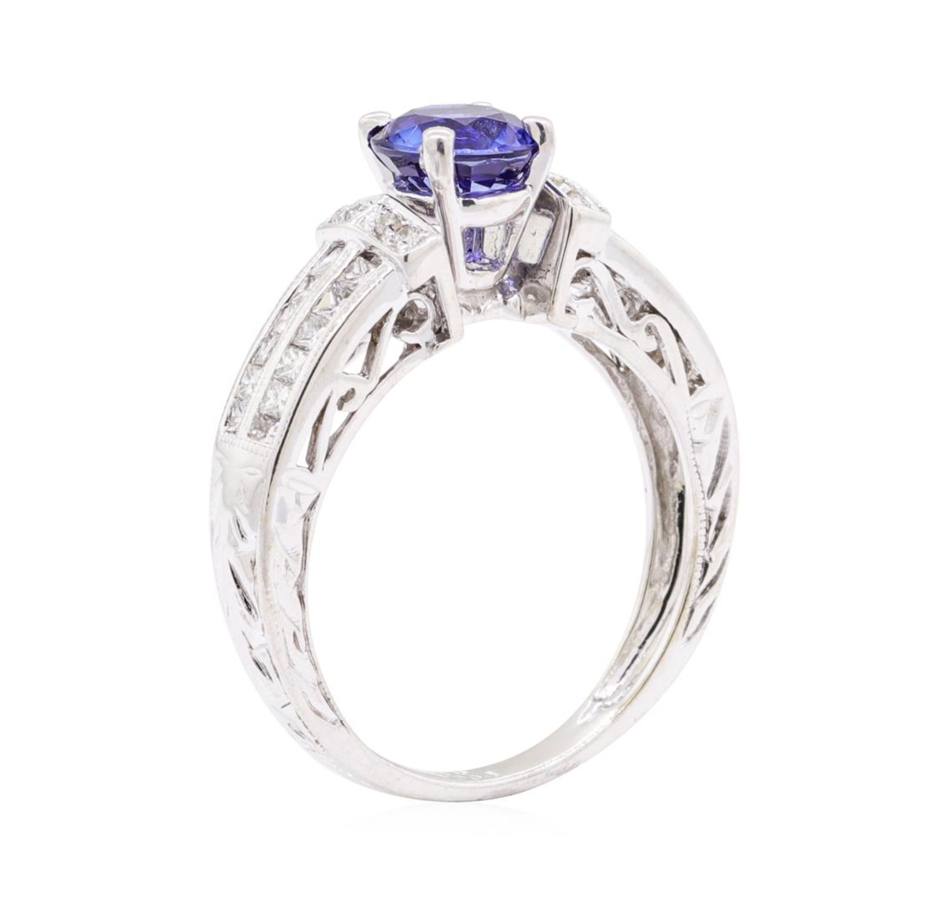 1.36 ctw Sapphire and Diamond Ring - 14KT White Gold - Image 4 of 4