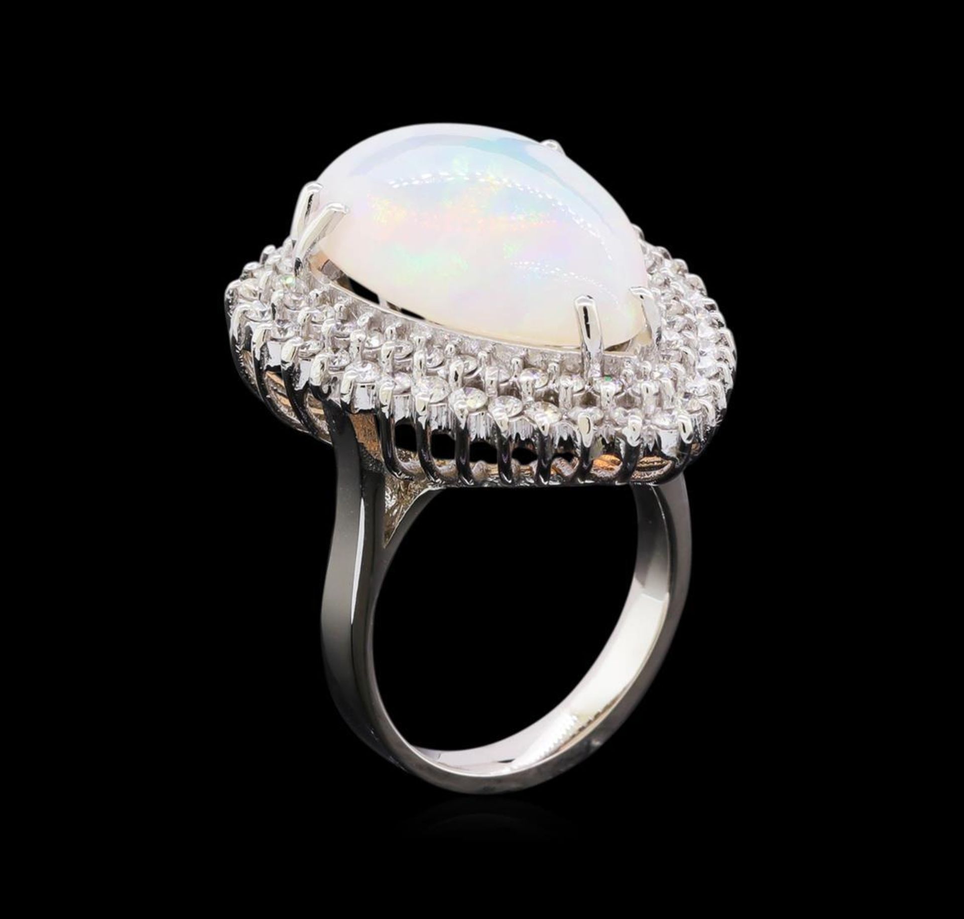 8.65 ctw Opal and Diamond Ring - 14KT White Gold - Image 4 of 5