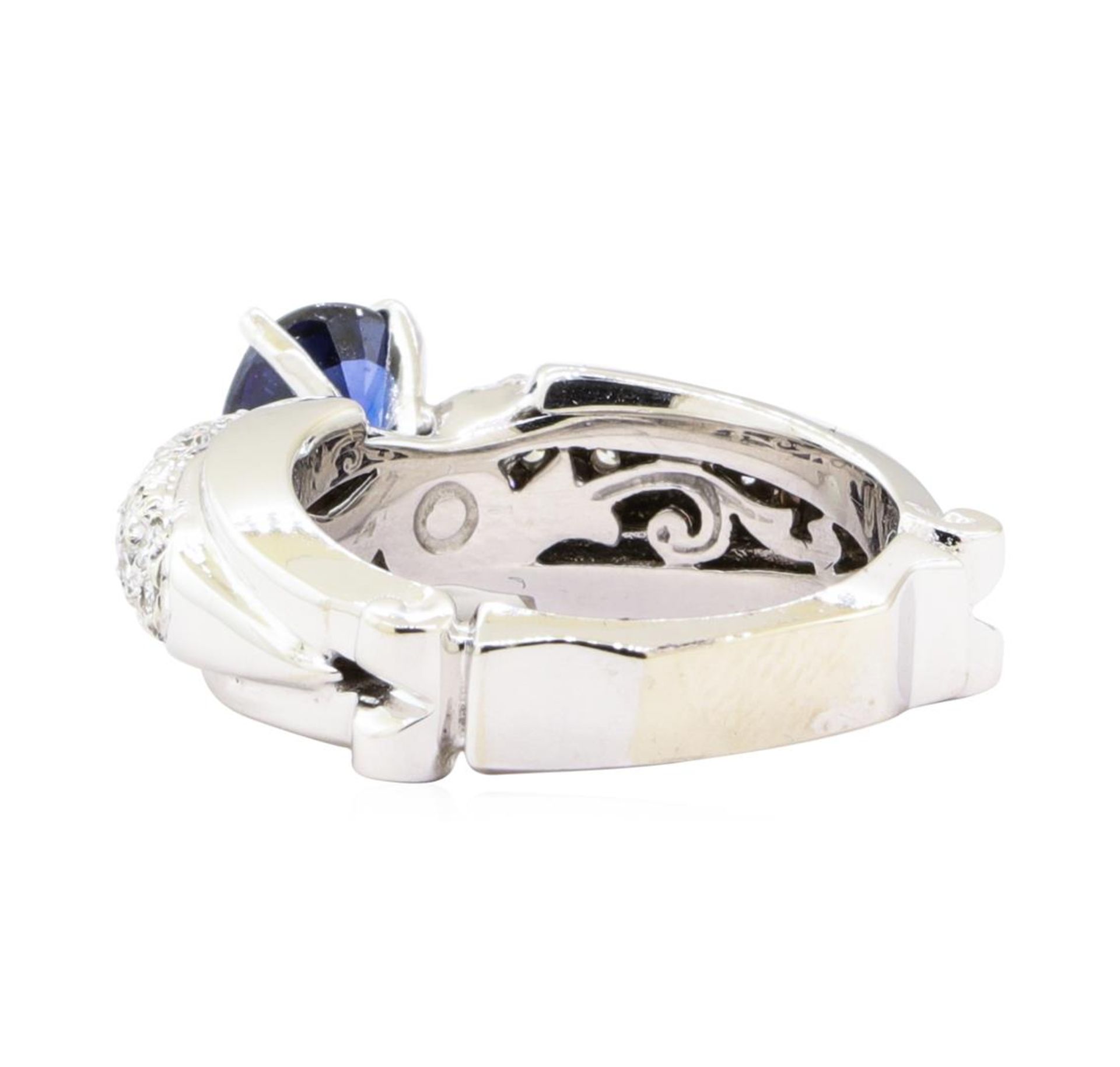 2.81 ctw Sapphire And Diamond Ring - 18KT White Gold - Image 3 of 5