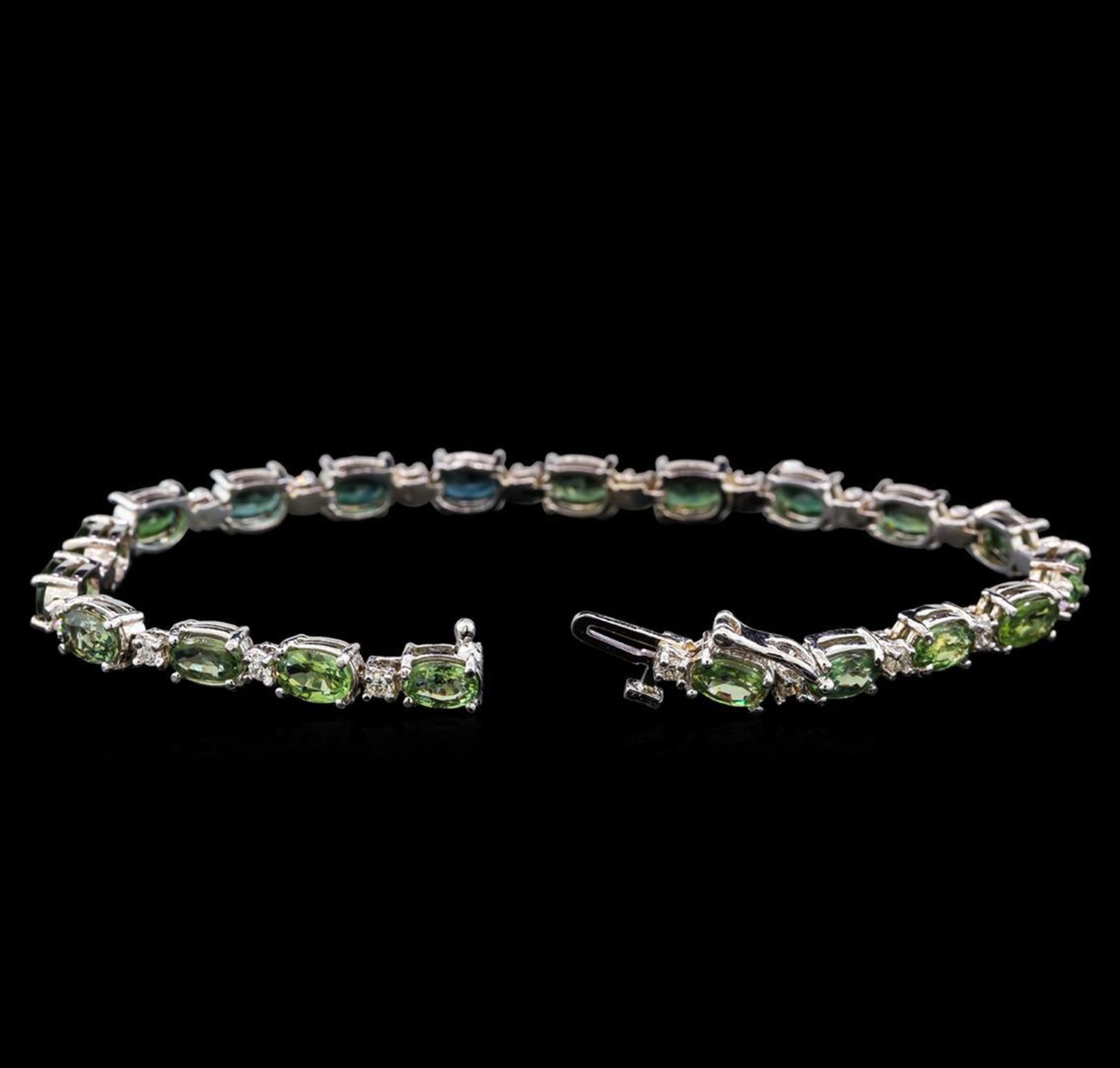 14KT White Gold 11.20 ctw Green Sapphire and Diamond Bracelet - Image 3 of 4