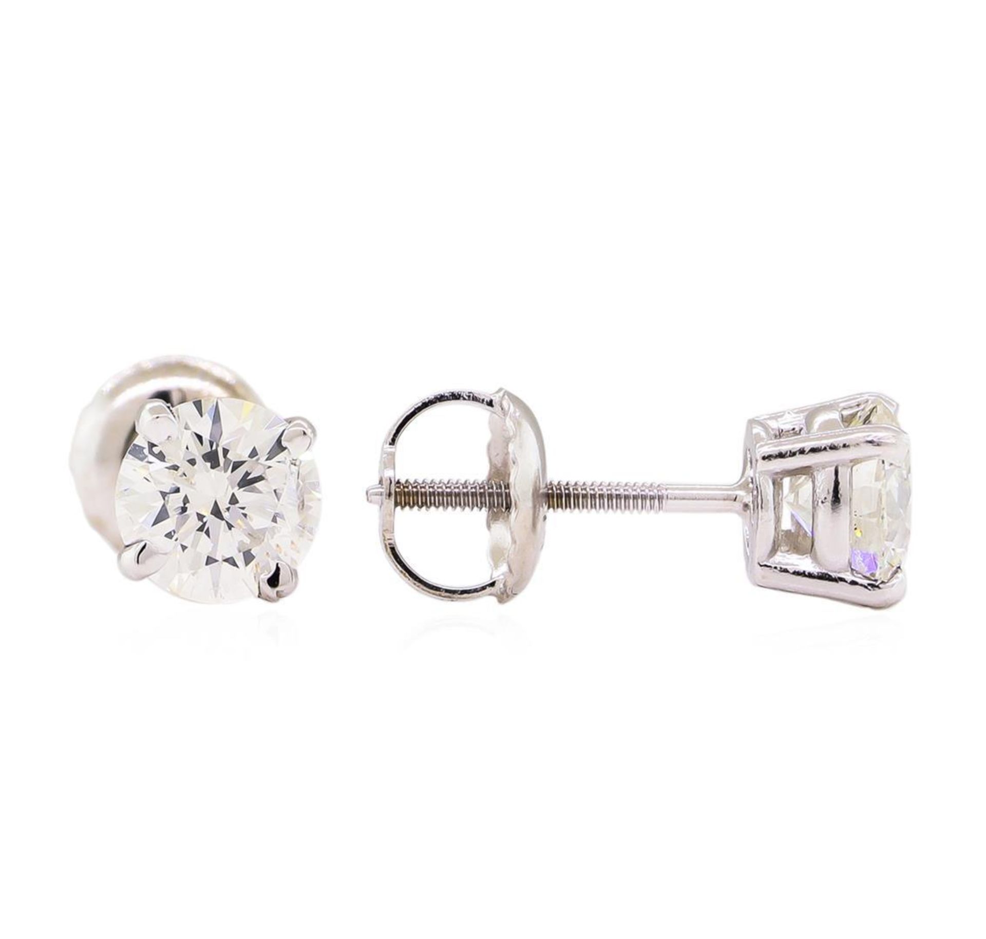 1.02 ctw Diamond Stud Earrings - 14KT White Gold - Image 2 of 3